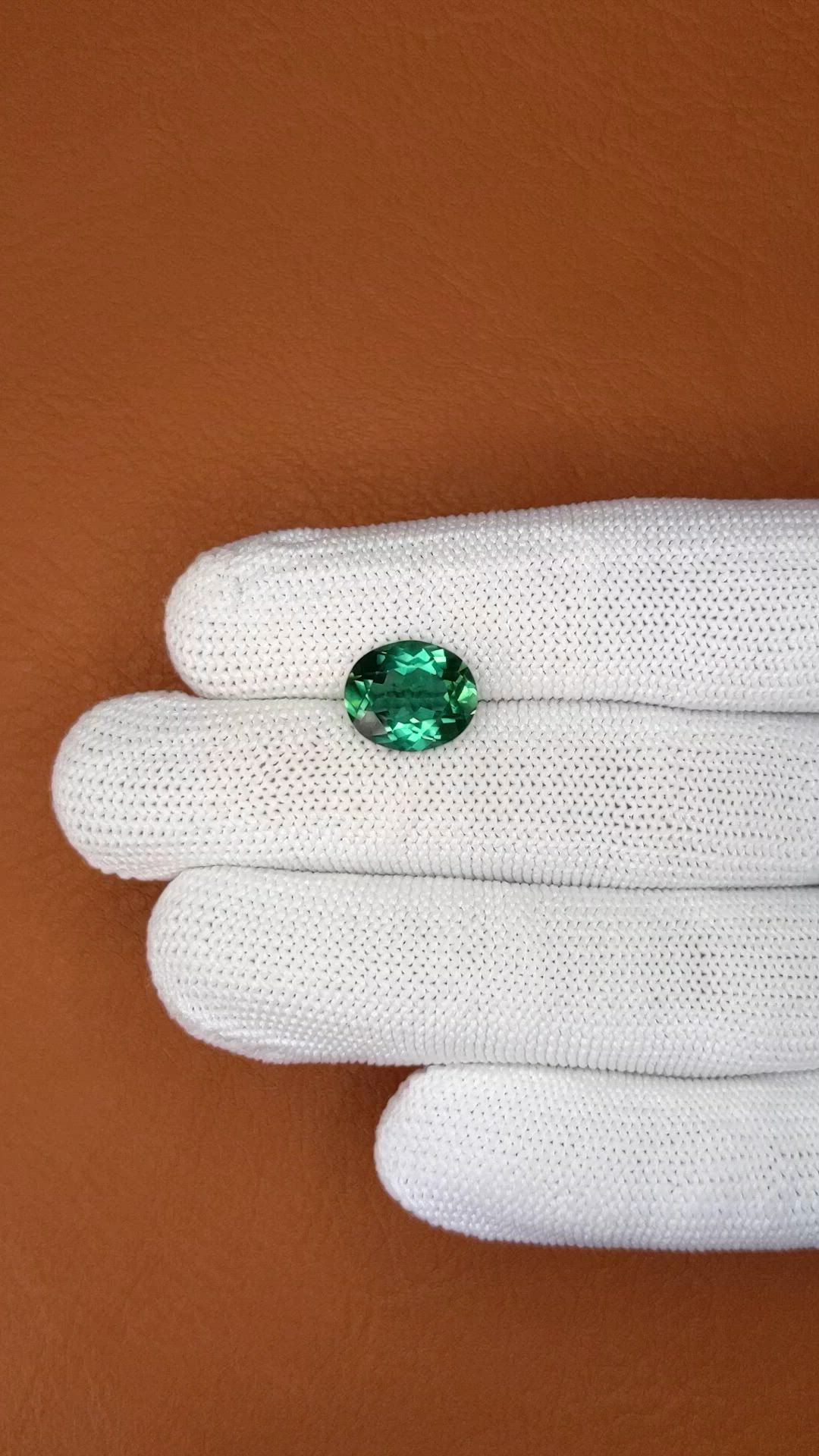 3.90 Ct. Bluish Green Prasiolite from Brazil Size Video