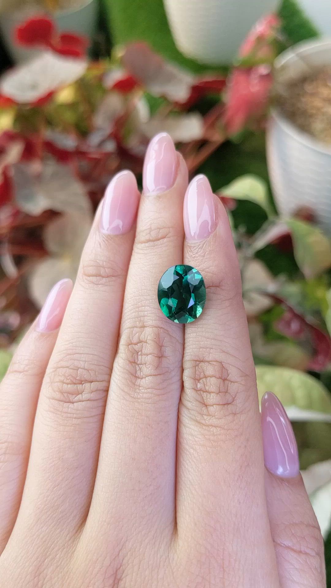 5.47 Ct. Bluish Green Prasiolite from Brazil Size Video