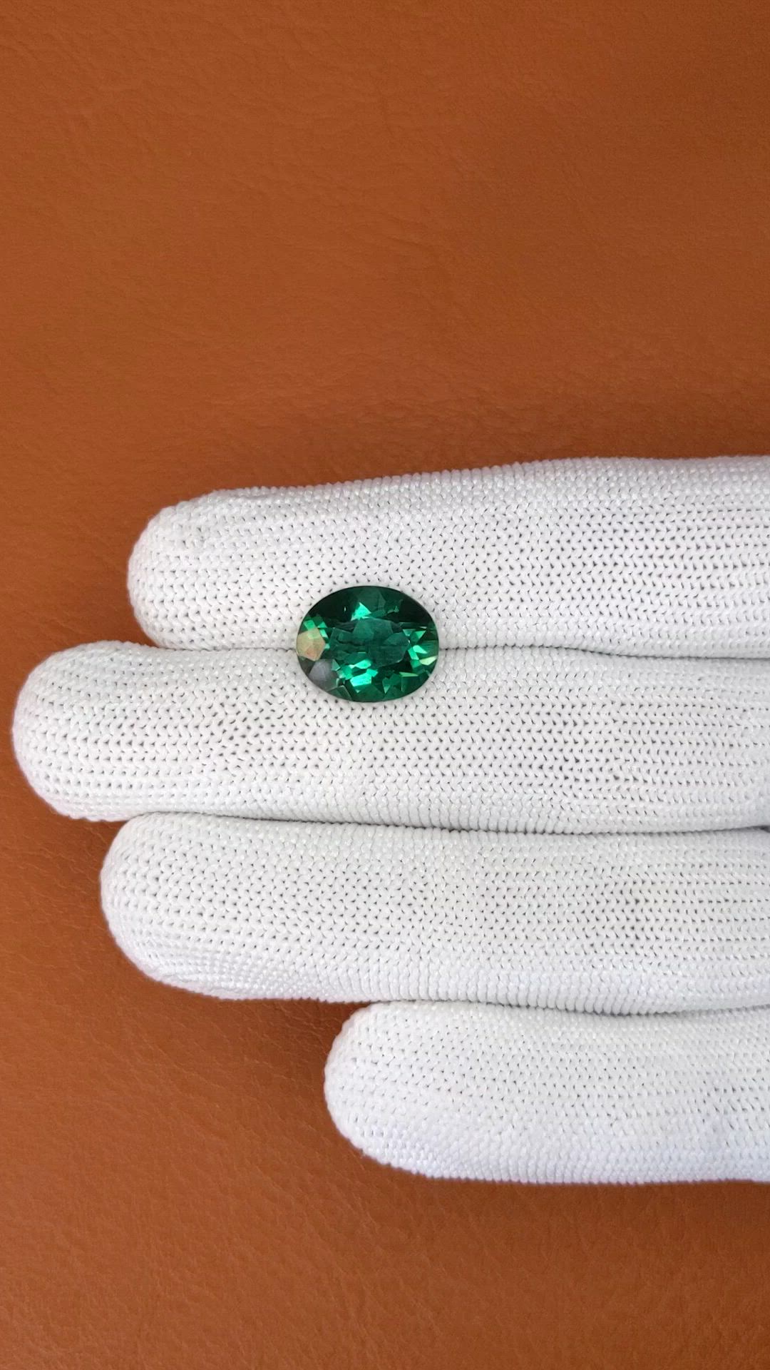 5.47 Ct. Bluish Green Prasiolite from Brazil Size Video