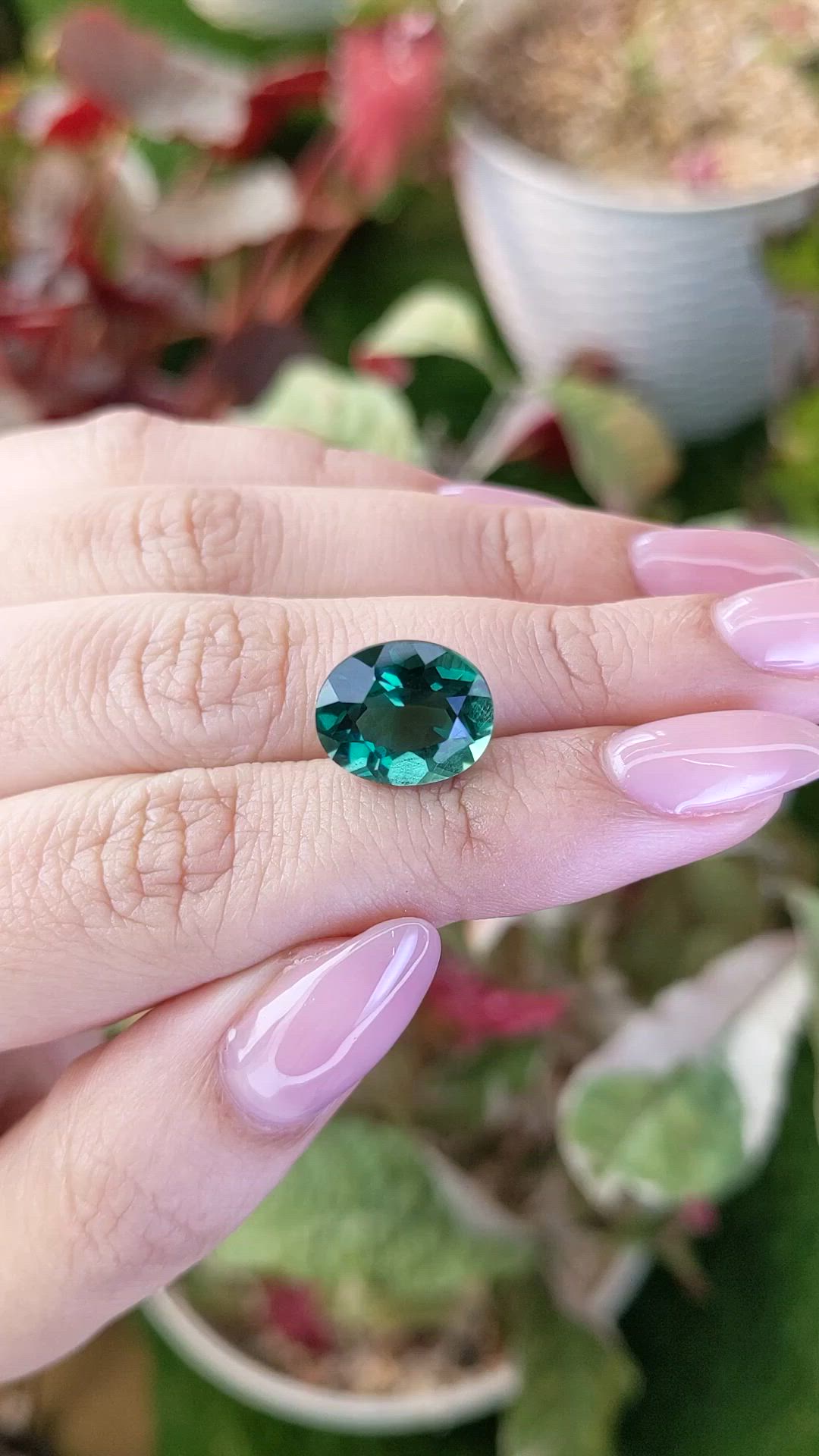 5.47 Ct. Bluish Green Prasiolite from Brazil Size Video