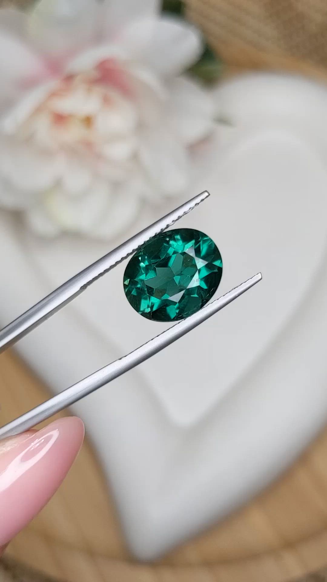 5.47 Ct. Bluish Green Prasiolite from Brazil Size Video
