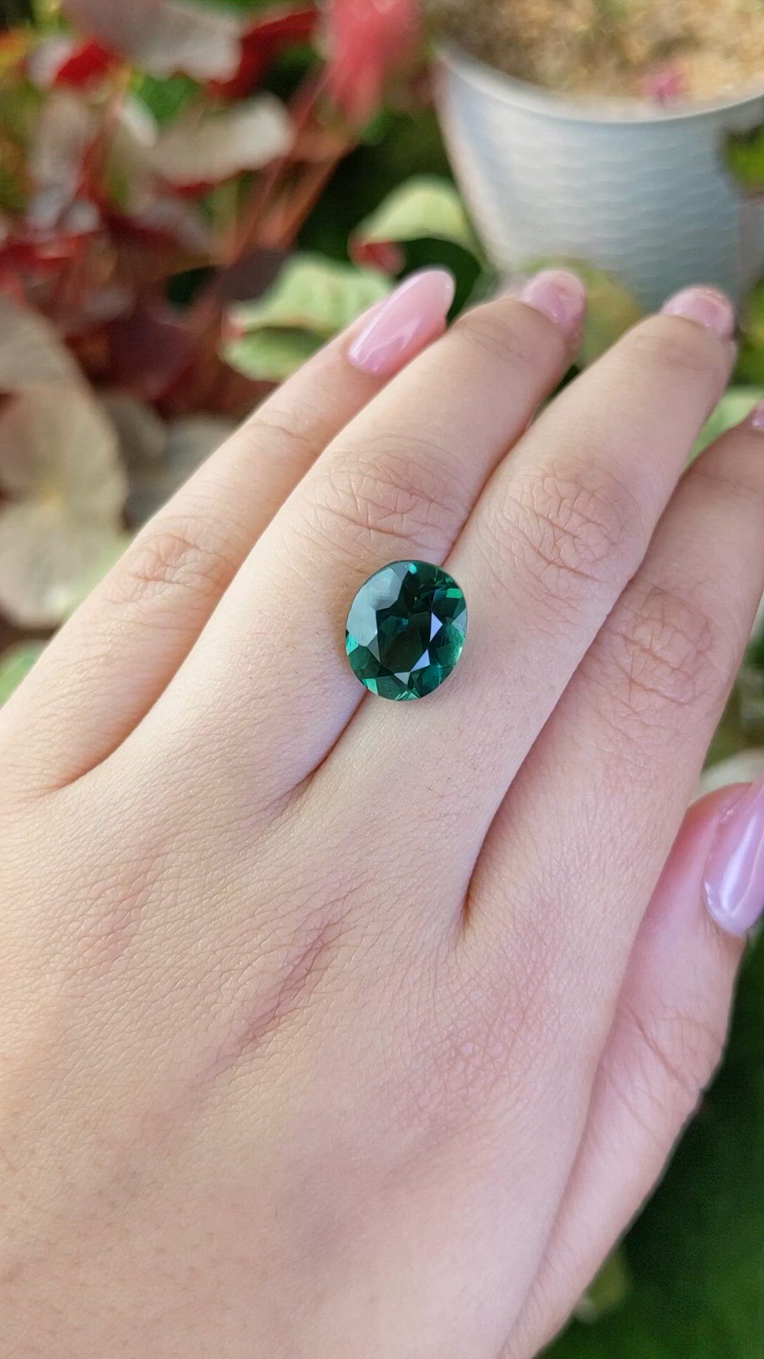 5.47 Ct. Bluish Green Prasiolite from Brazil Size Video