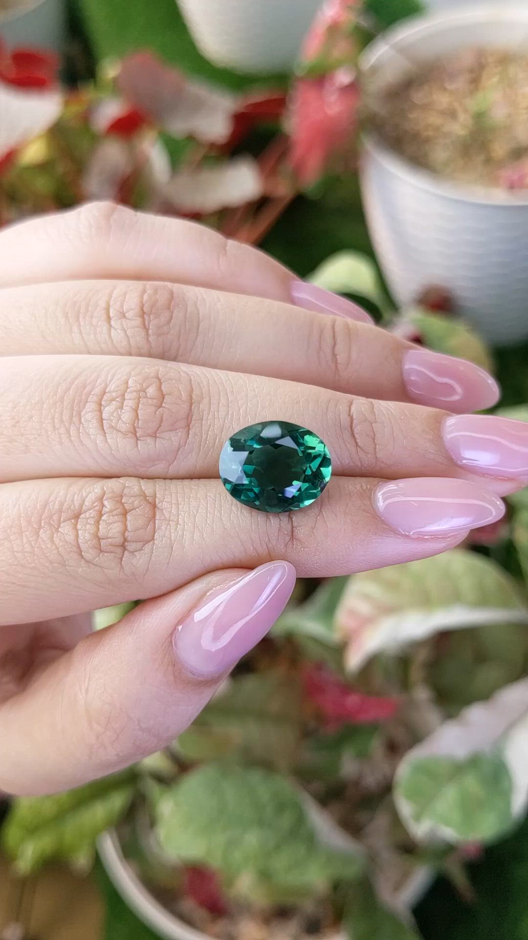 7.04 Ct. Bluish Green Prasiolite from Brazil Size Video