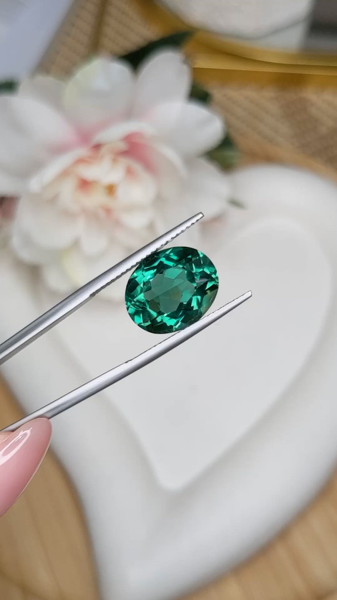 7.04 Ct. Bluish Green Prasiolite from Brazil Size Video