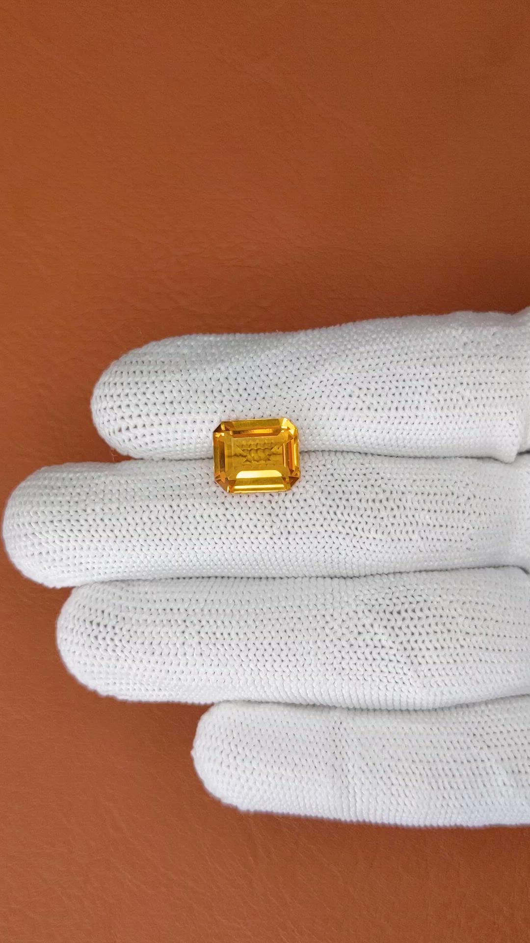 4.33 Ct. Orangish Yellow Citrine from Brazil Size Video