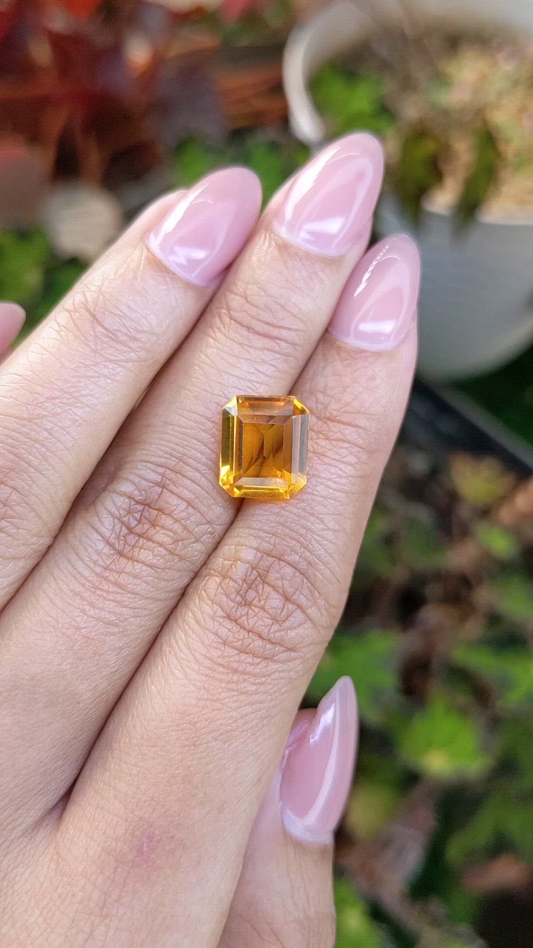 4.33 Ct. Orangish Yellow Citrine from Brazil Size Video