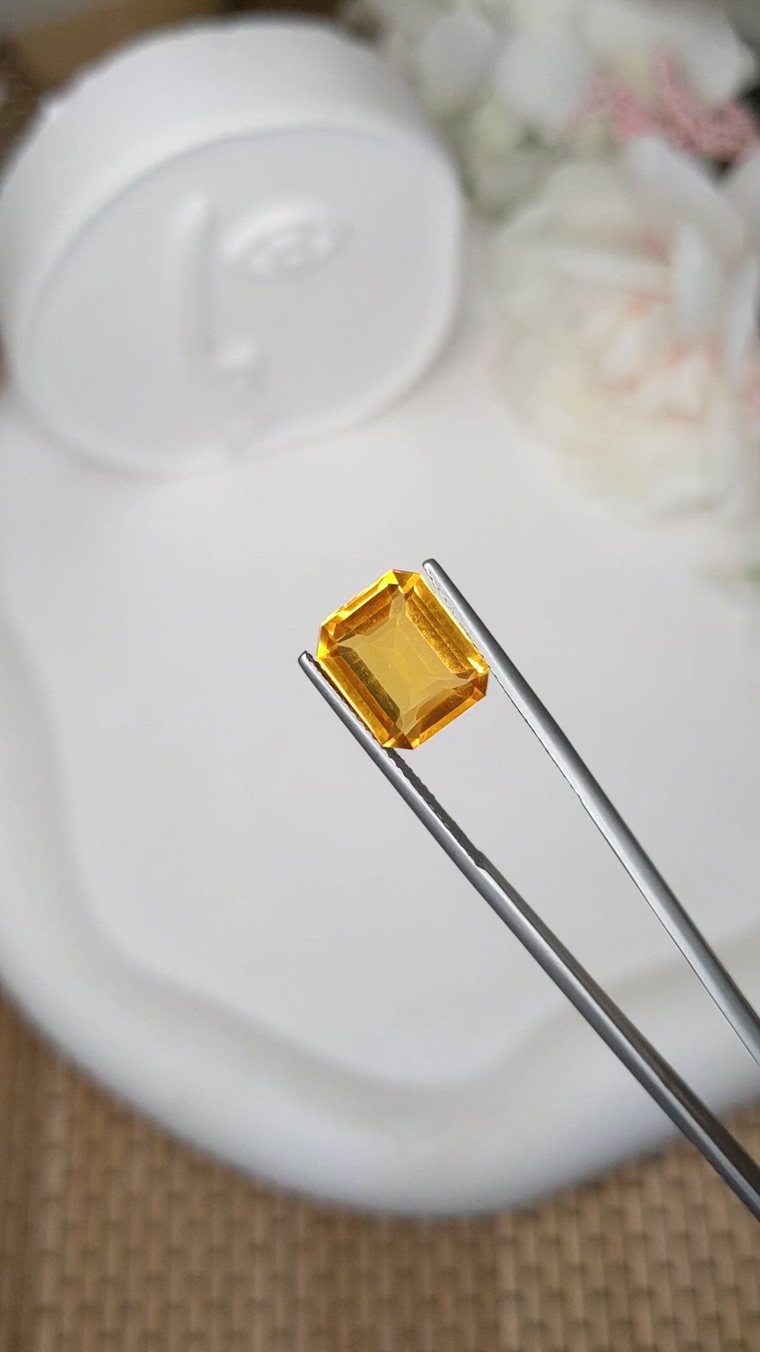 4.33 Ct. Orangish Yellow Citrine from Brazil Size Video