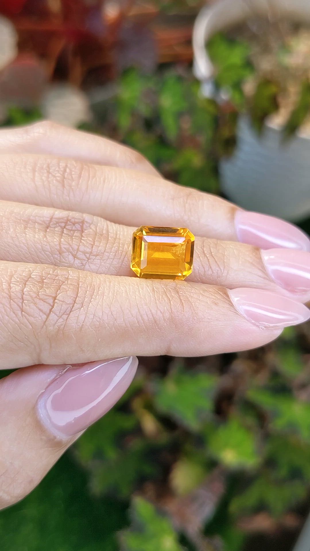 4.33 Ct. Orangish Yellow Citrine from Brazil Size Video