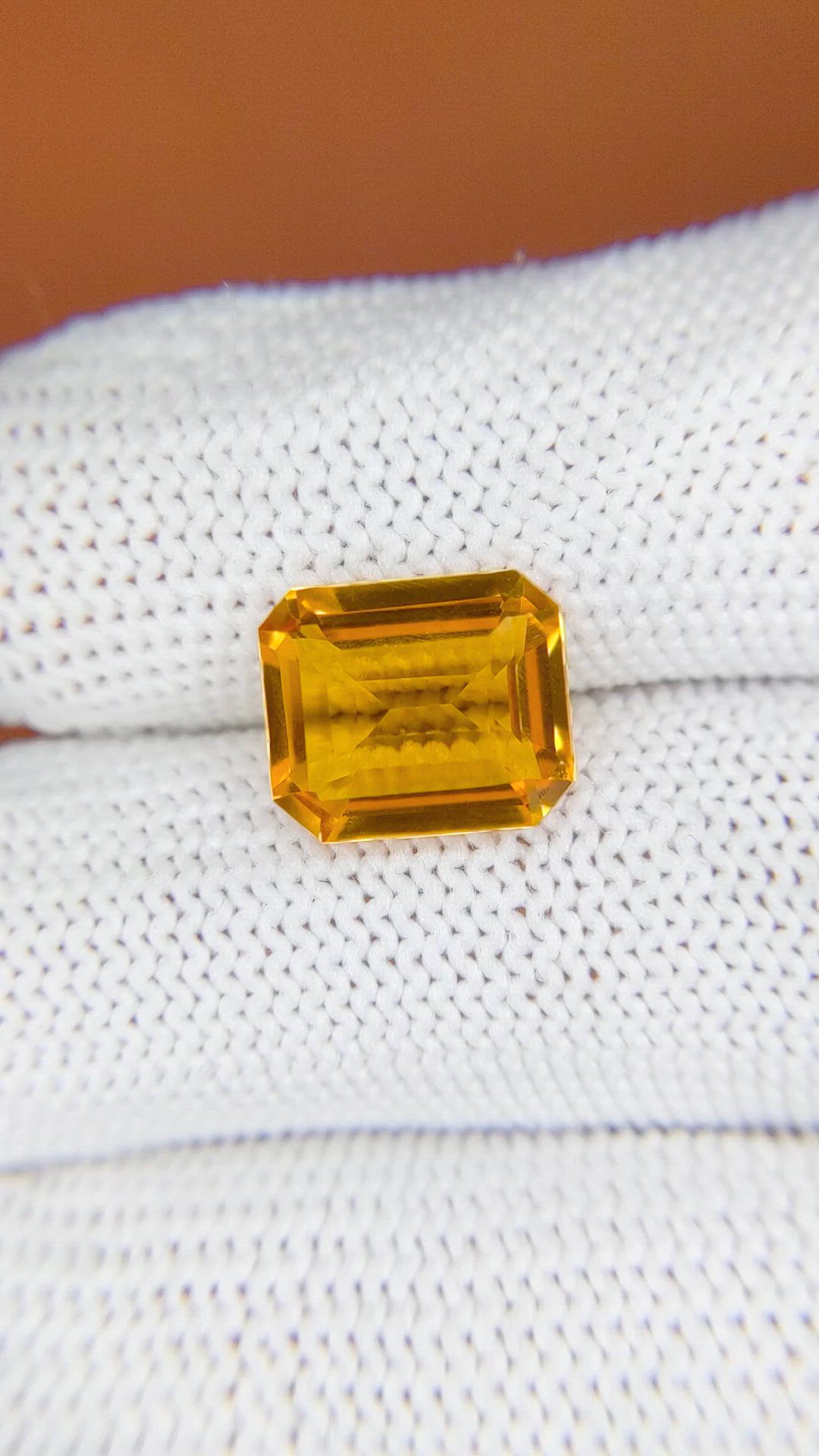 4.33 Ct. Orangish Yellow Citrine from Brazil Size Video