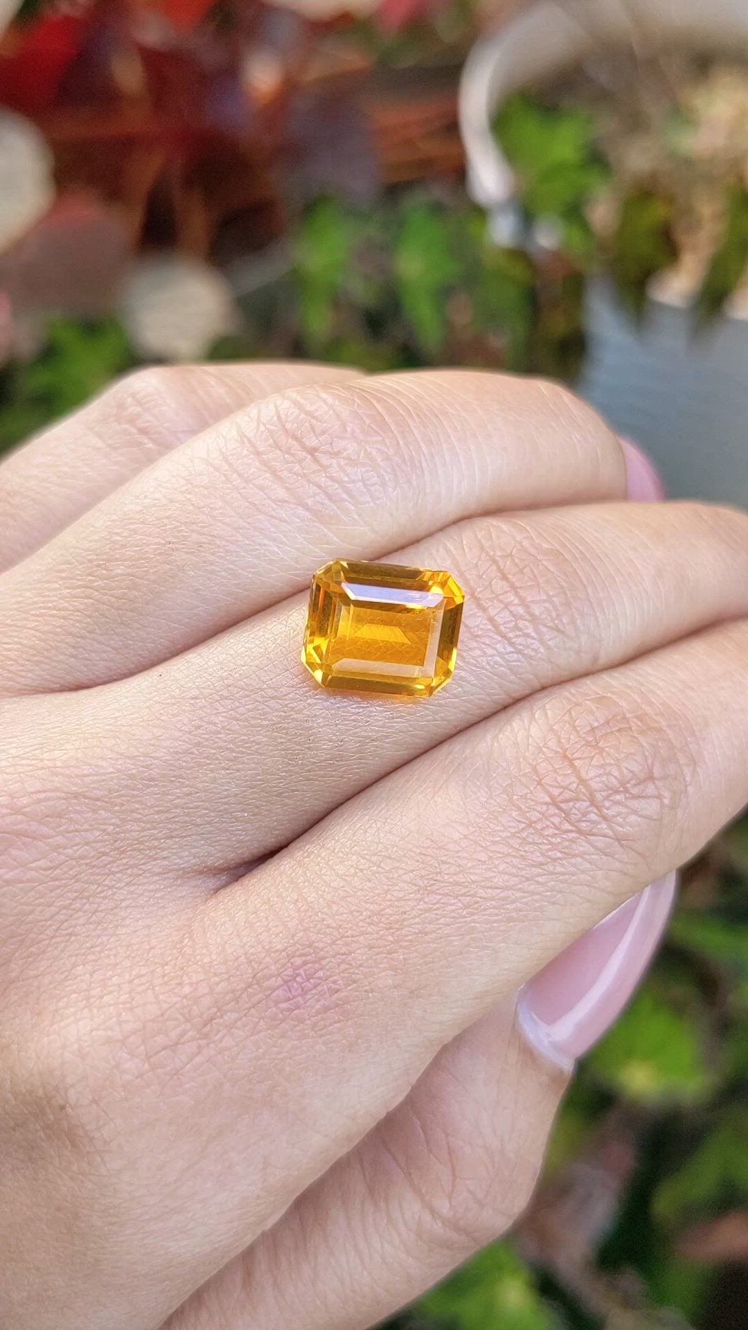 4.33 Ct. Orangish Yellow Citrine from Brazil Size Video