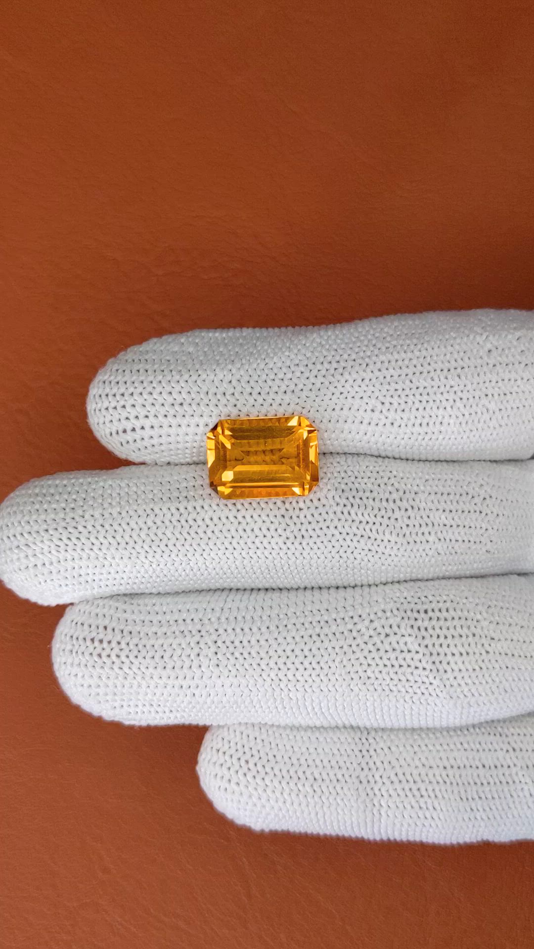 6.23 Ct. Yellowish Orange Citrine from Brazil Size Video
