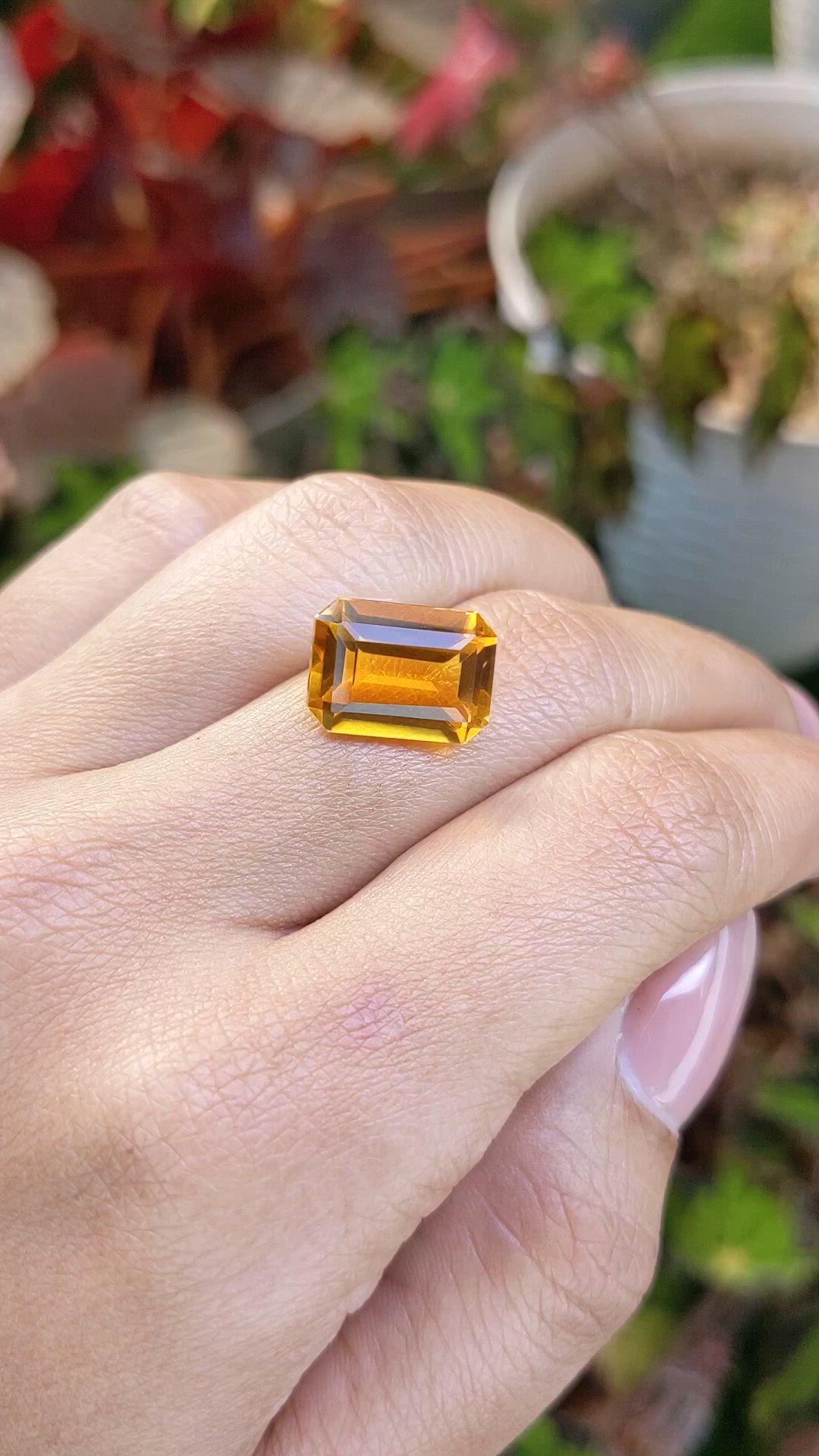 6.23 Ct. Yellowish Orange Citrine from Brazil Size Video