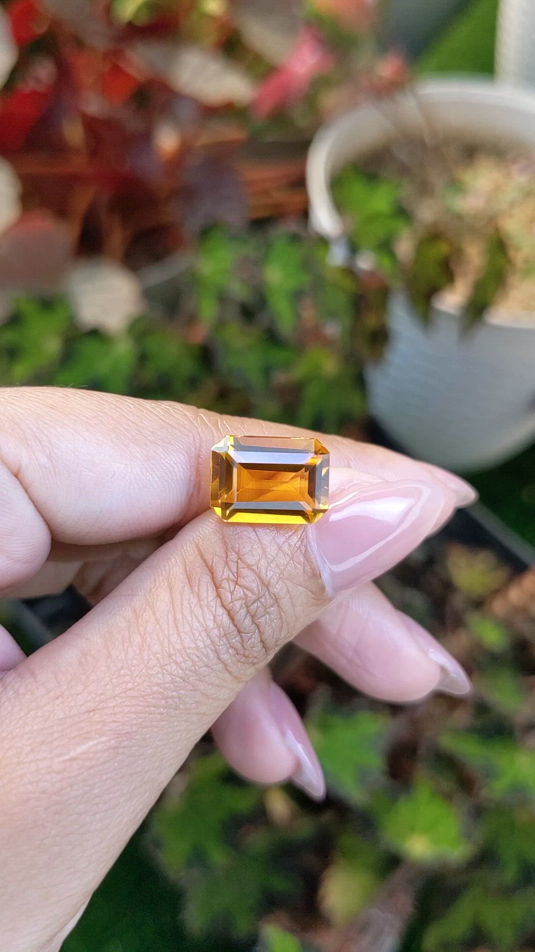 6.23 Ct. Yellowish Orange Citrine from Brazil Size Video