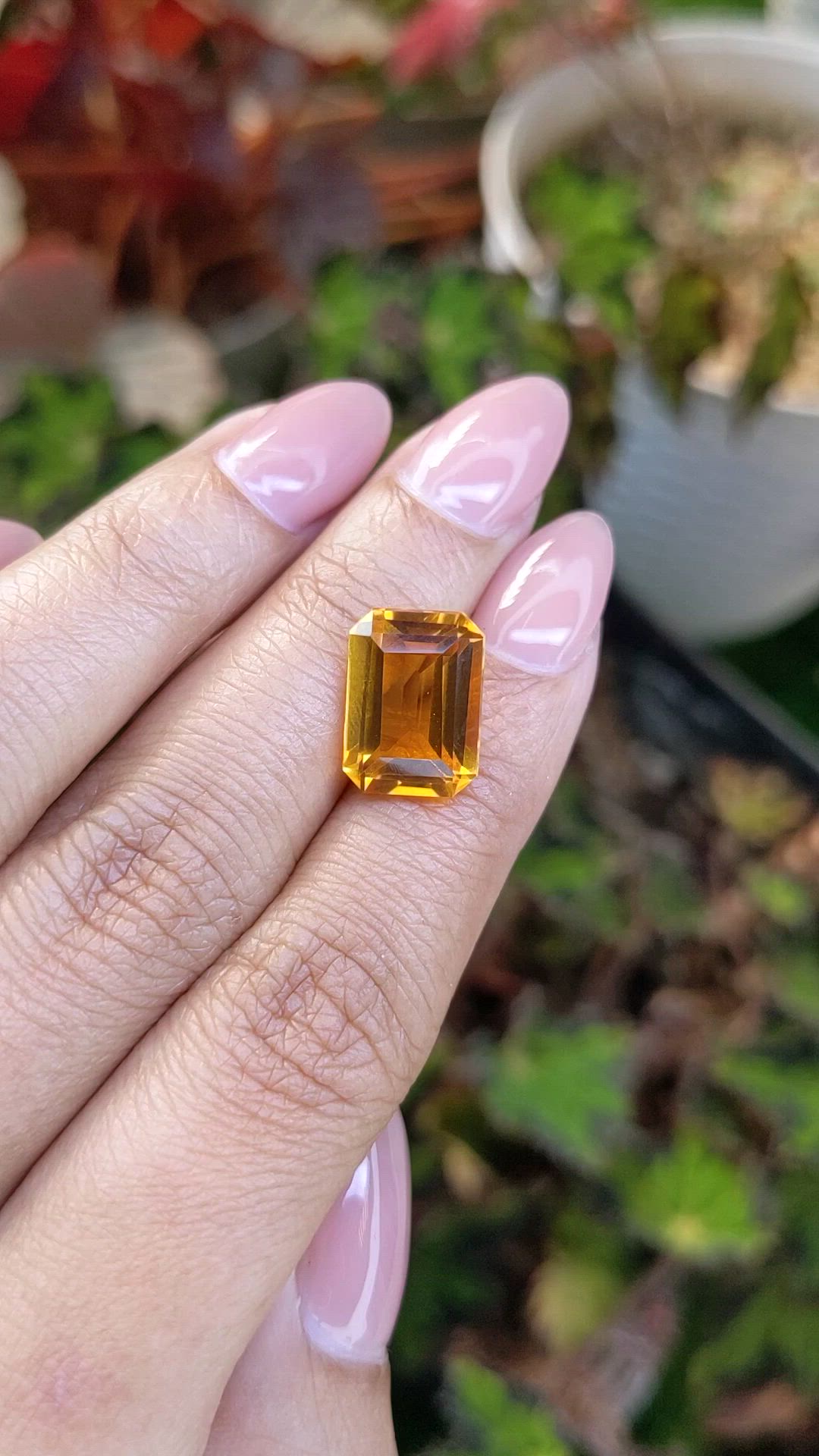 6.23 Ct. Yellowish Orange Citrine from Brazil Size Video
