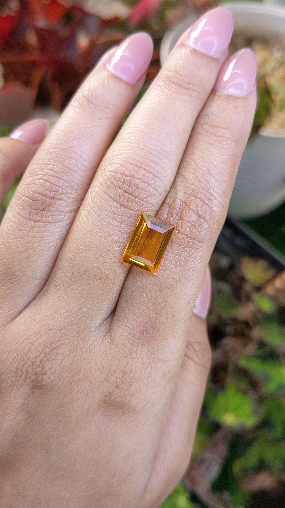 4.13 Ct. Orangish Yellow Citrine from Brazil Size Video