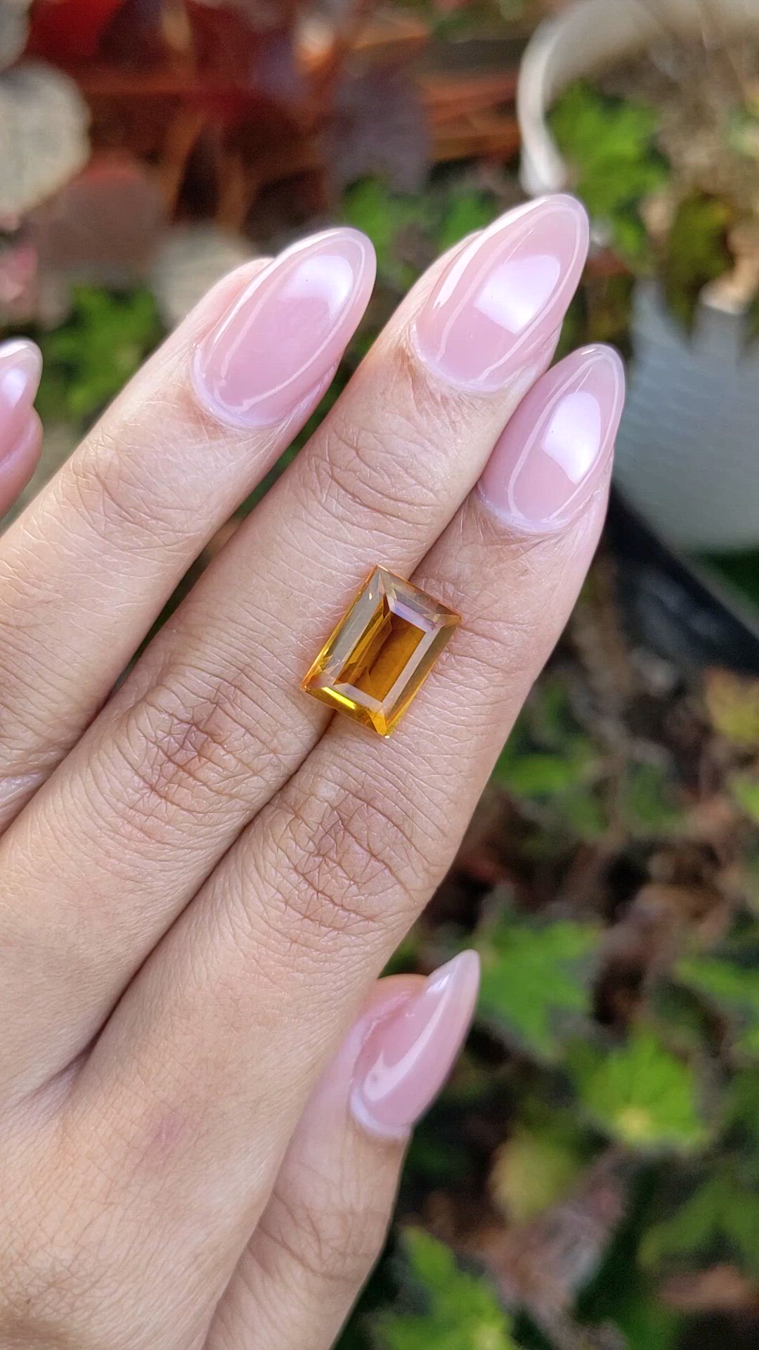 4.13 Ct. Orangish Yellow Citrine from Brazil Size Video