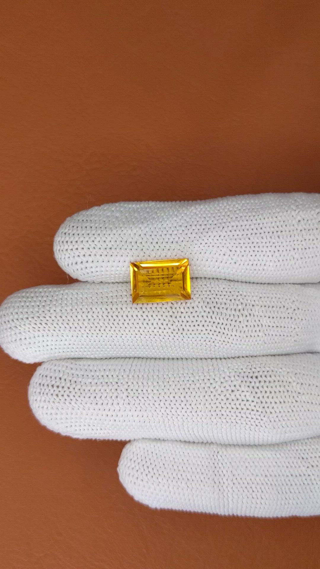 4.13 Ct. Orangish Yellow Citrine from Brazil Size Video