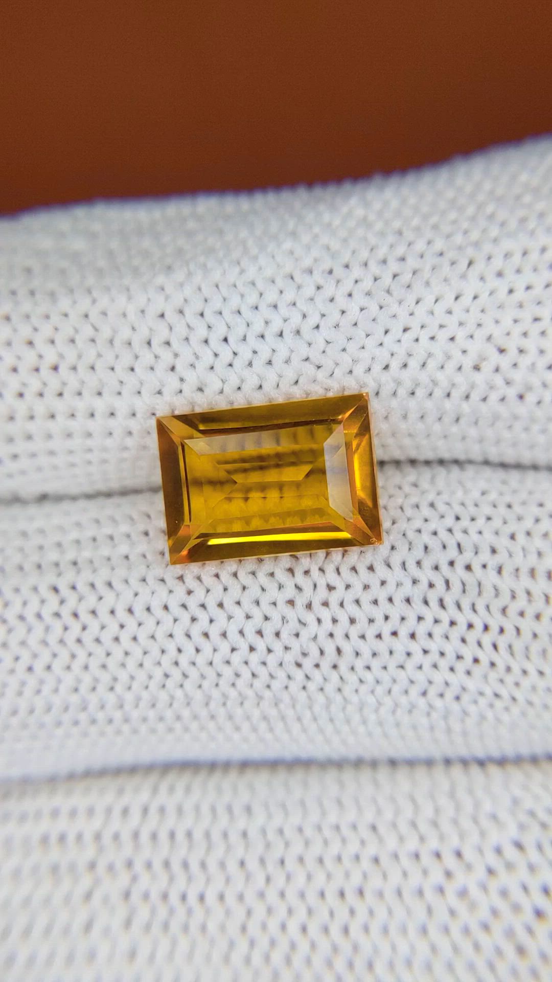 4.13 Ct. Orangish Yellow Citrine from Brazil Size Video