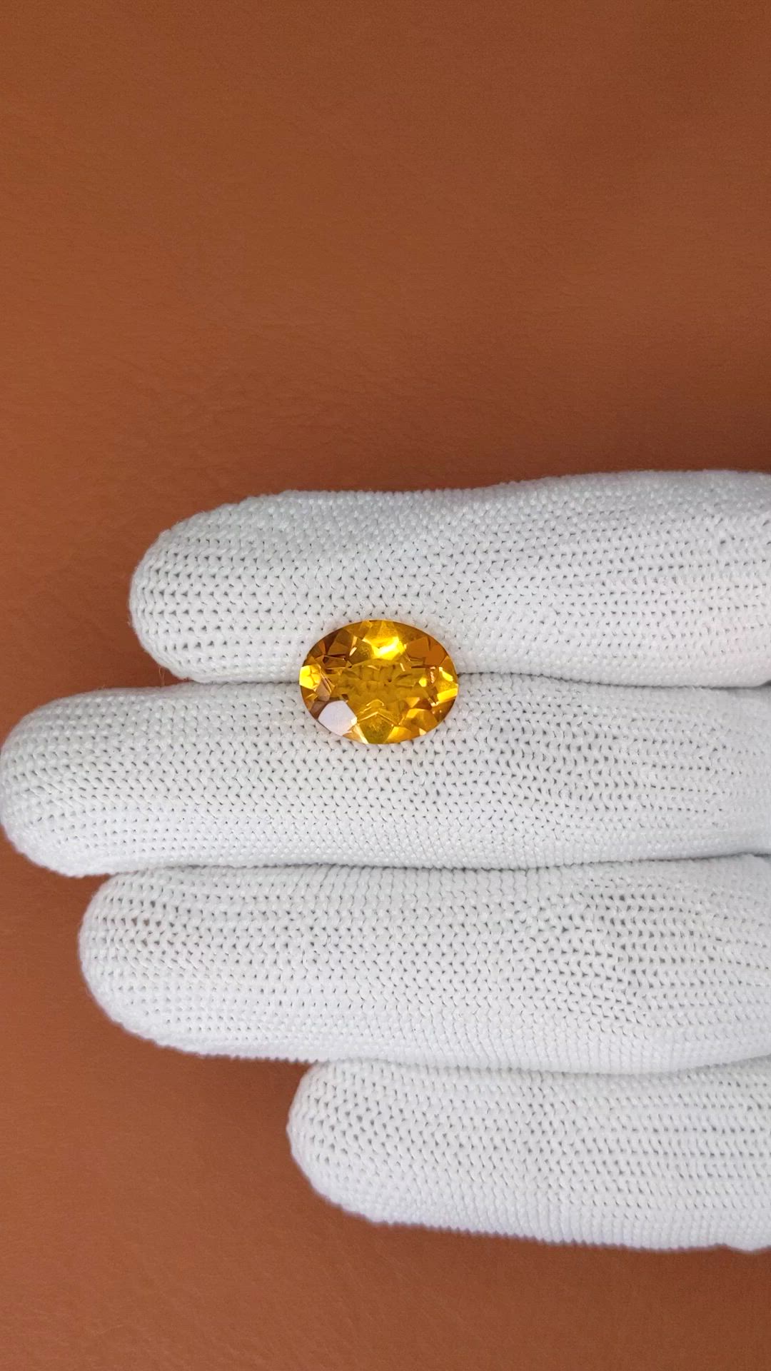4.71 Ct. Orangish Yellow Citrine from Brazil Size Video