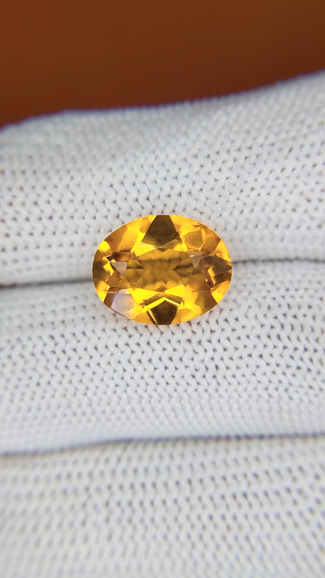 4.71 Ct. Orangish Yellow Citrine from Brazil Size Video