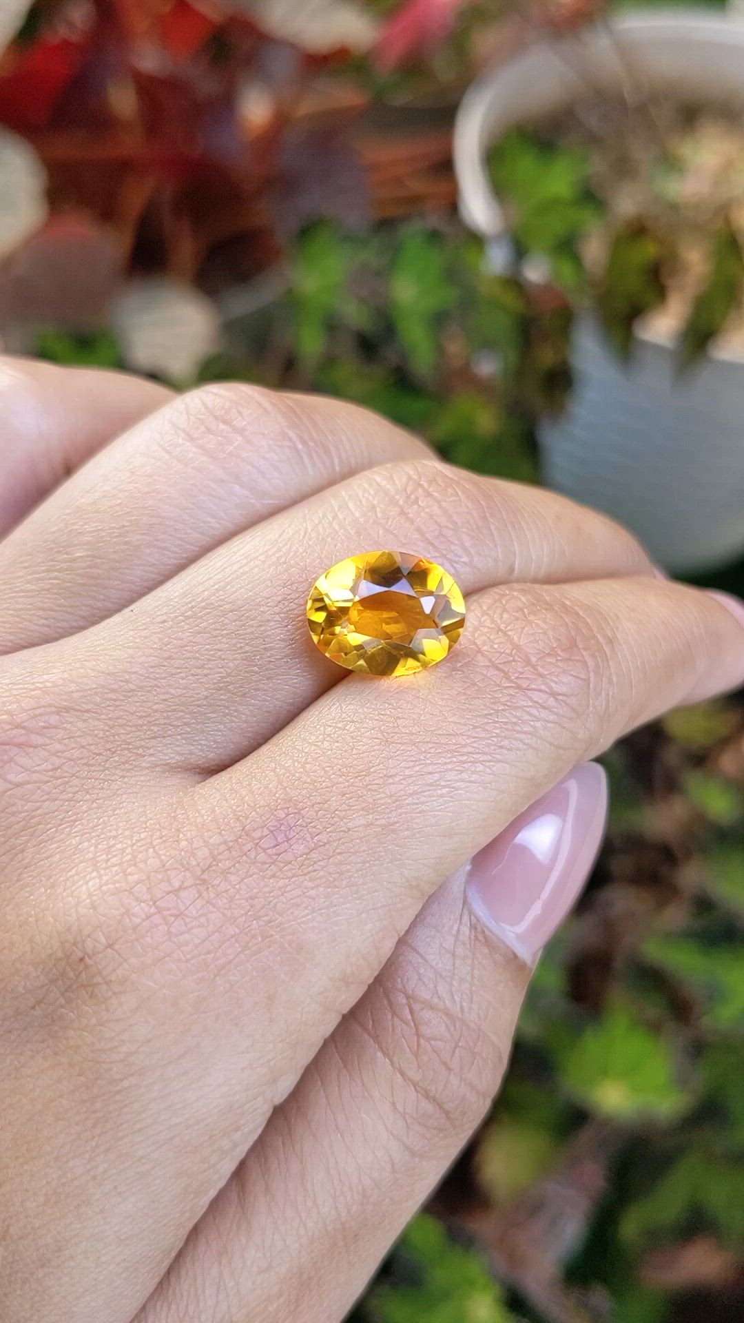 4.71 Ct. Orangish Yellow Citrine from Brazil Size Video