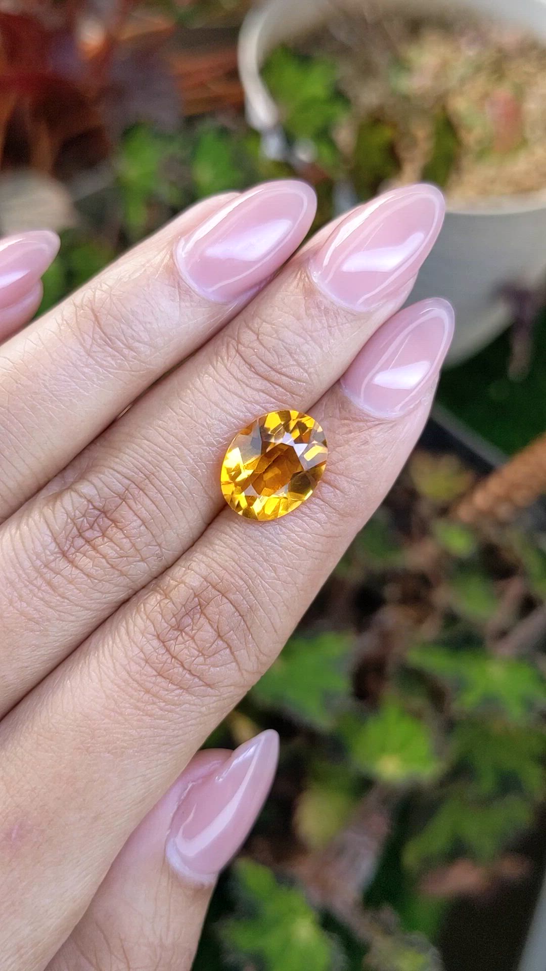 4.71 Ct. Orangish Yellow Citrine from Brazil Size Video
