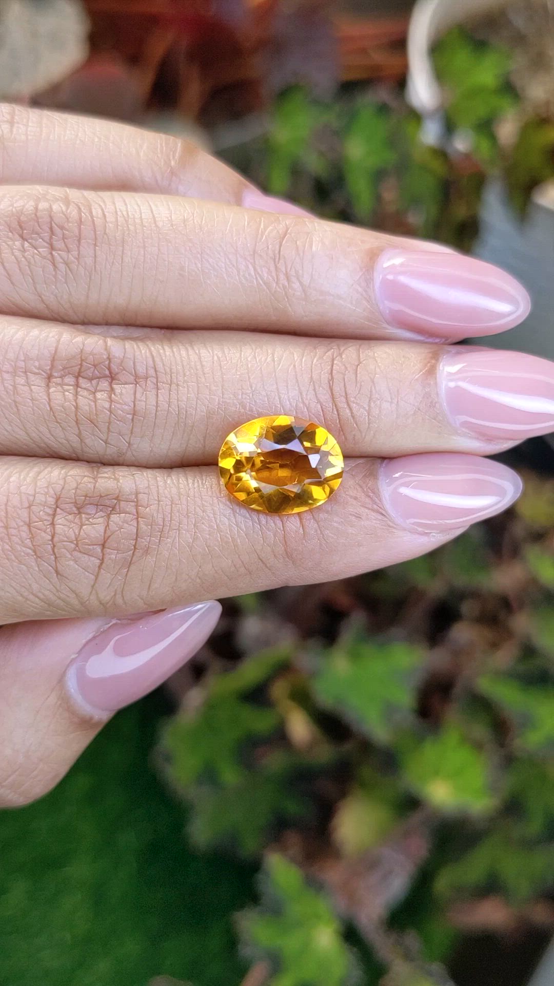 4.71 Ct. Orangish Yellow Citrine from Brazil Size Video