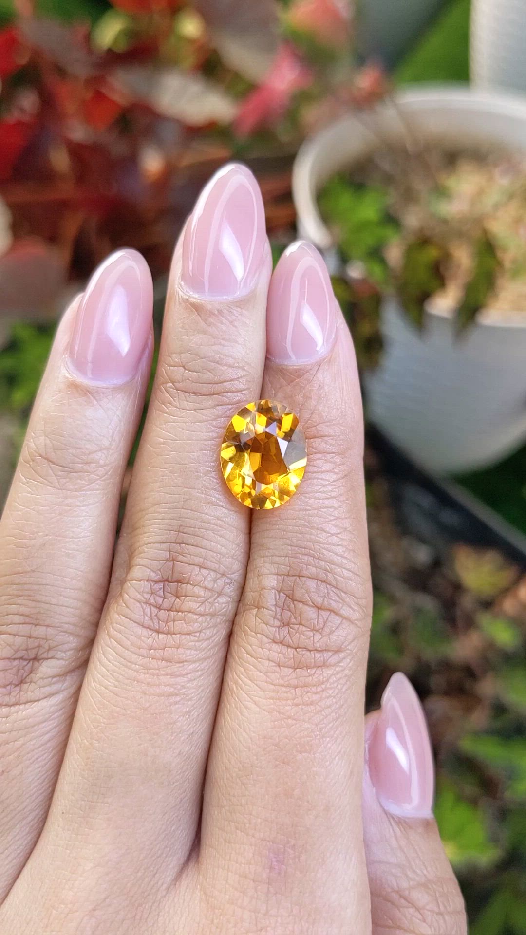 4.71 Ct. Orangish Yellow Citrine from Brazil Size Video