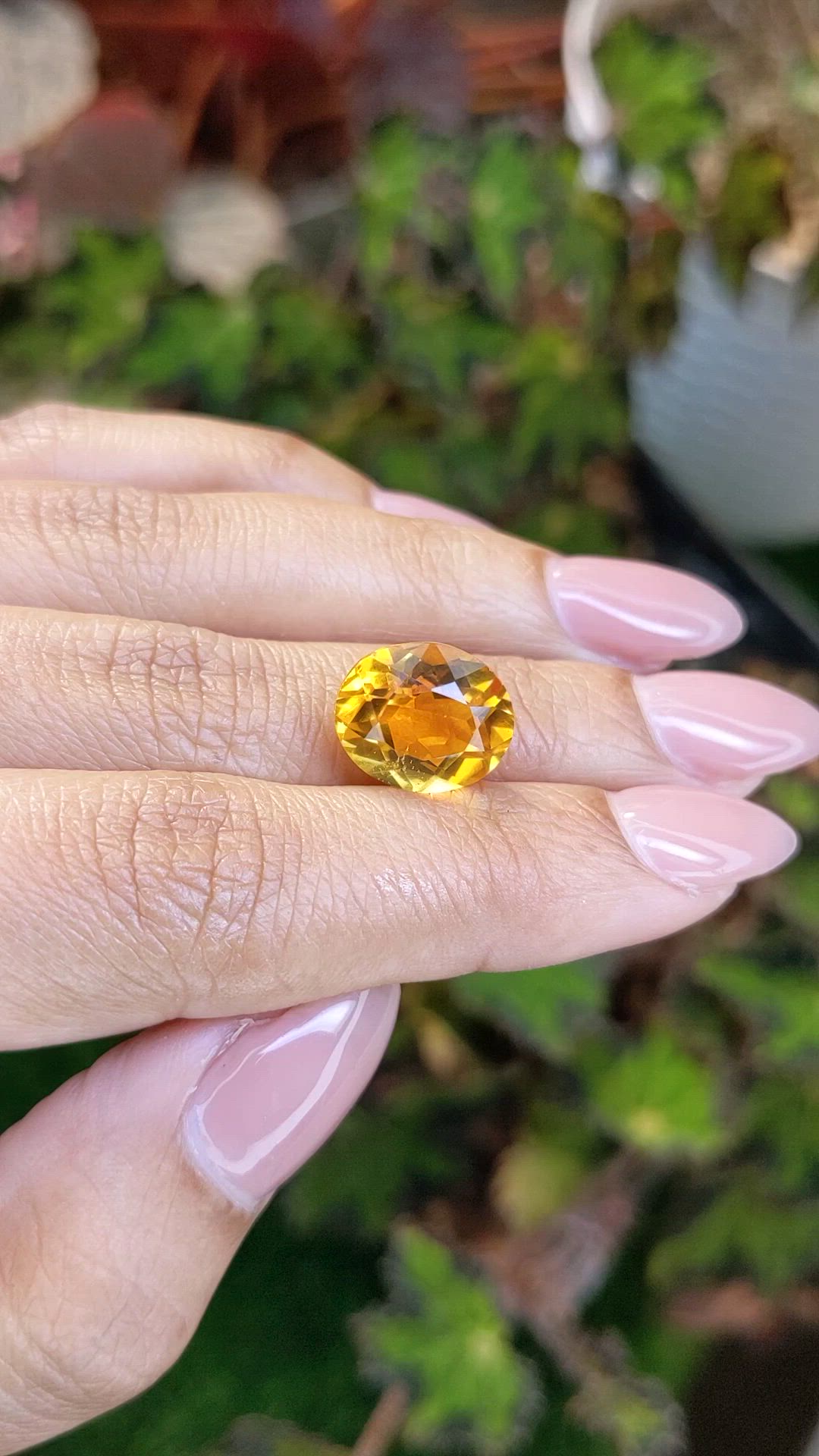 5.97 Ct. Orangish Yellow Citrine from Brazil Size Video