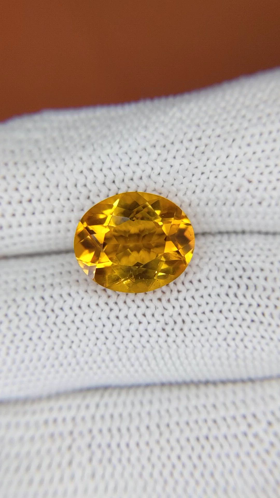5.97 Ct. Orangish Yellow Citrine from Brazil Size Video