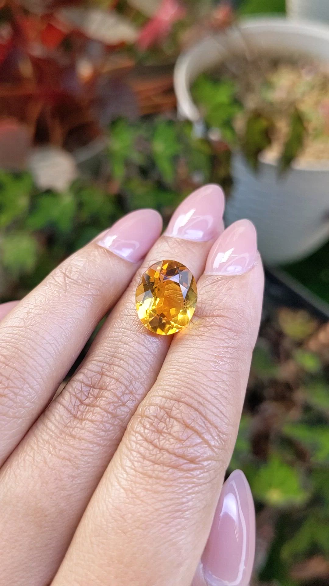 5.97 Ct. Orangish Yellow Citrine from Brazil Size Video