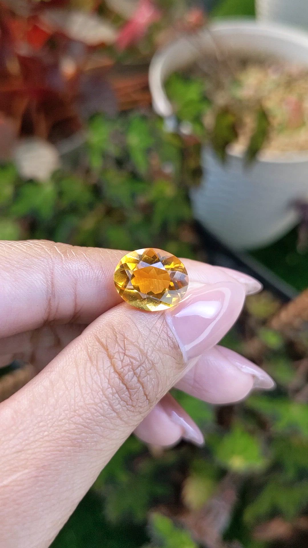 5.97 Ct. Orangish Yellow Citrine from Brazil Size Video