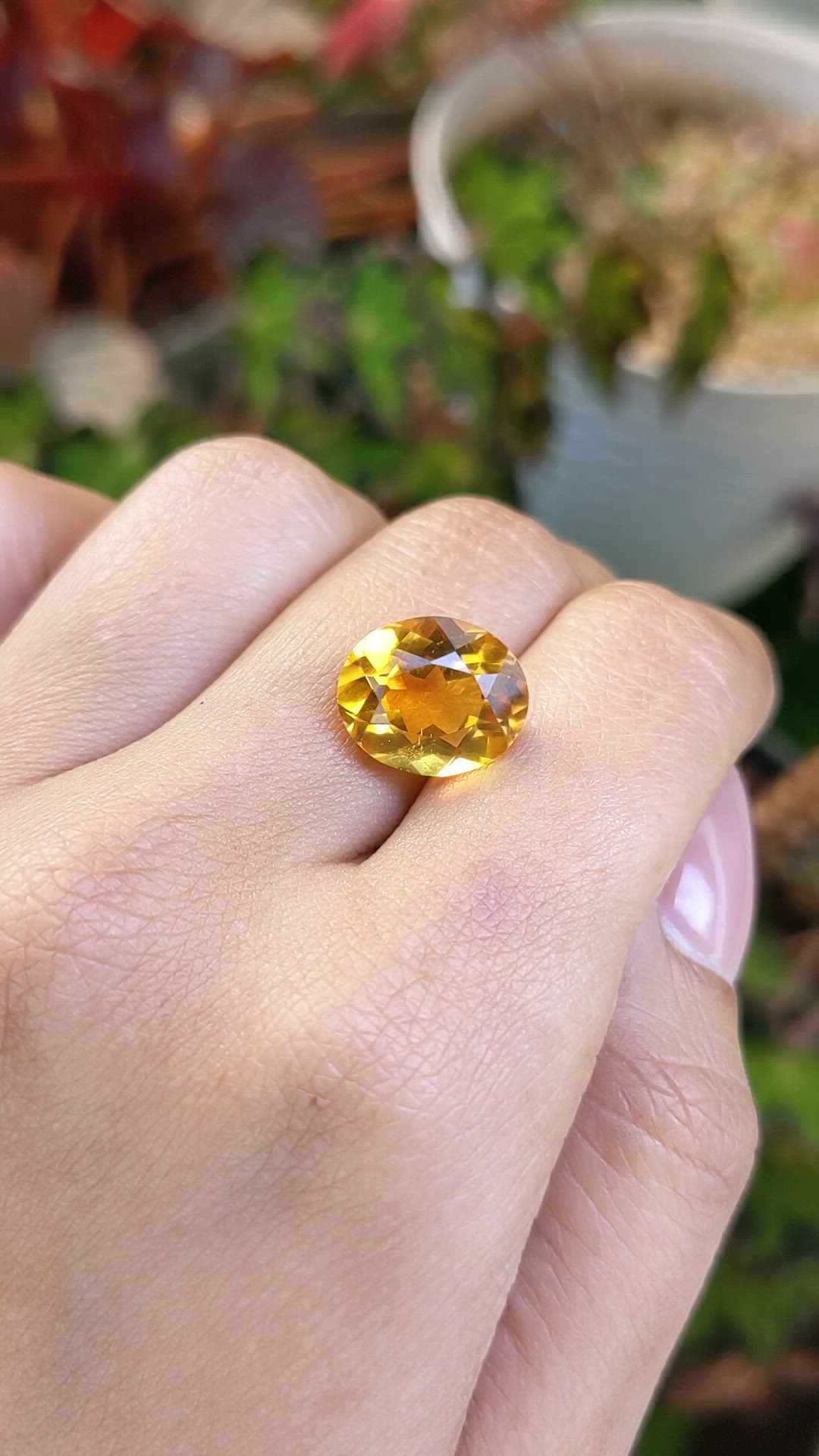 5.97 Ct. Orangish Yellow Citrine from Brazil Size Video