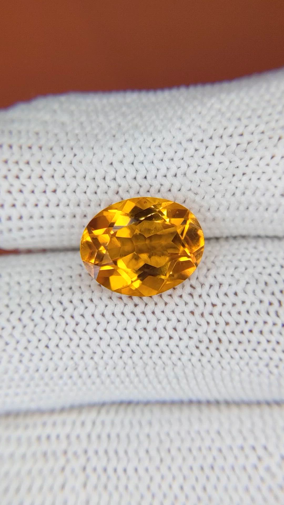 4.54 Ct. Orangish Yellow Citrine from Brazil Size Video
