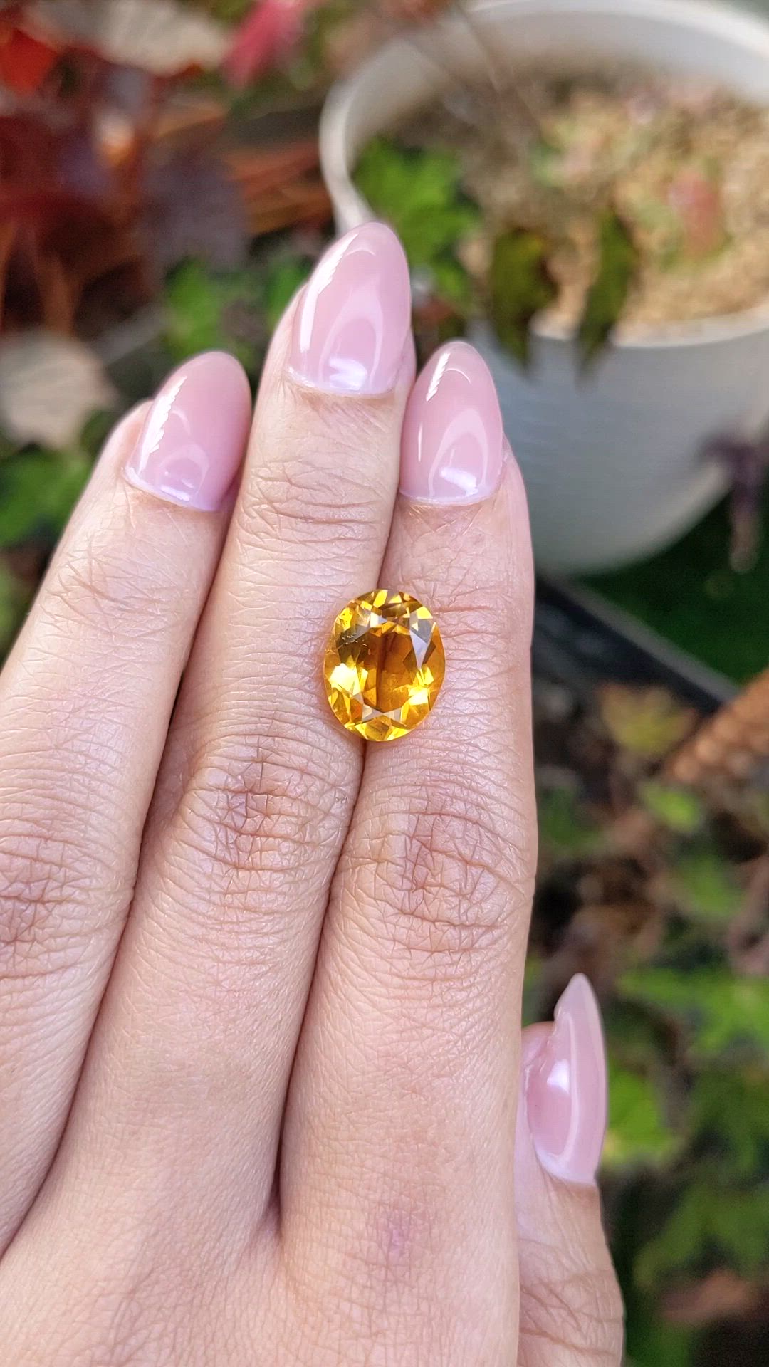 4.54 Ct. Orangish Yellow Citrine from Brazil Size Video