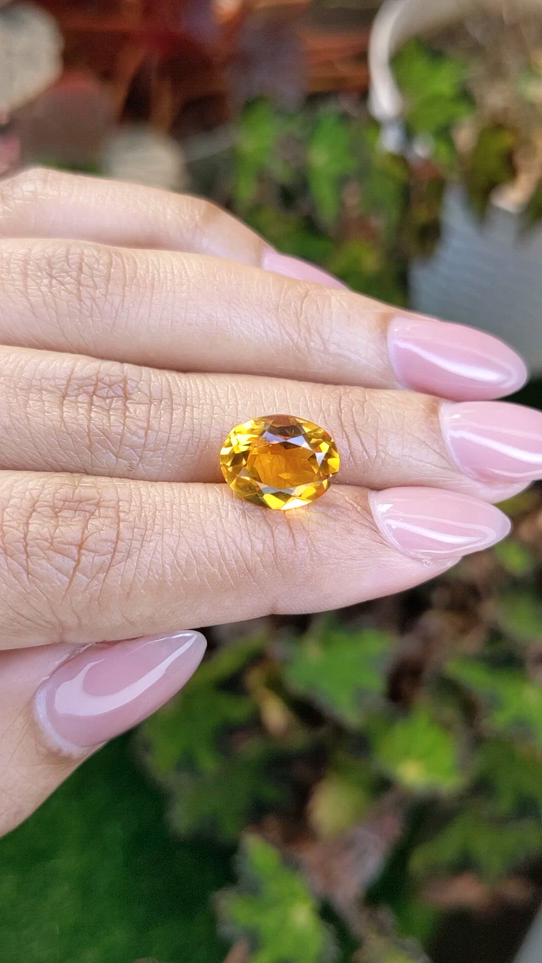 4.54 Ct. Orangish Yellow Citrine from Brazil Size Video