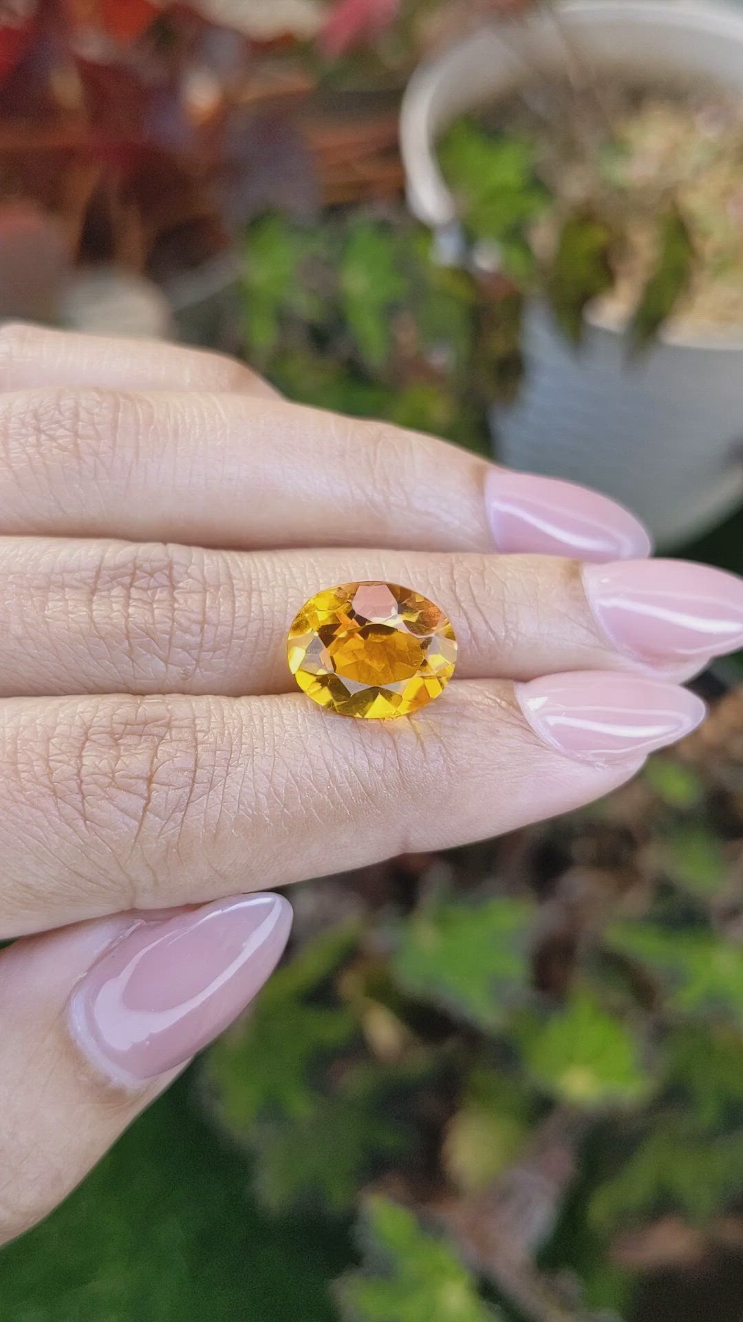 5.69 Ct. Yellowish Orange Citrine from Brazil Size Video