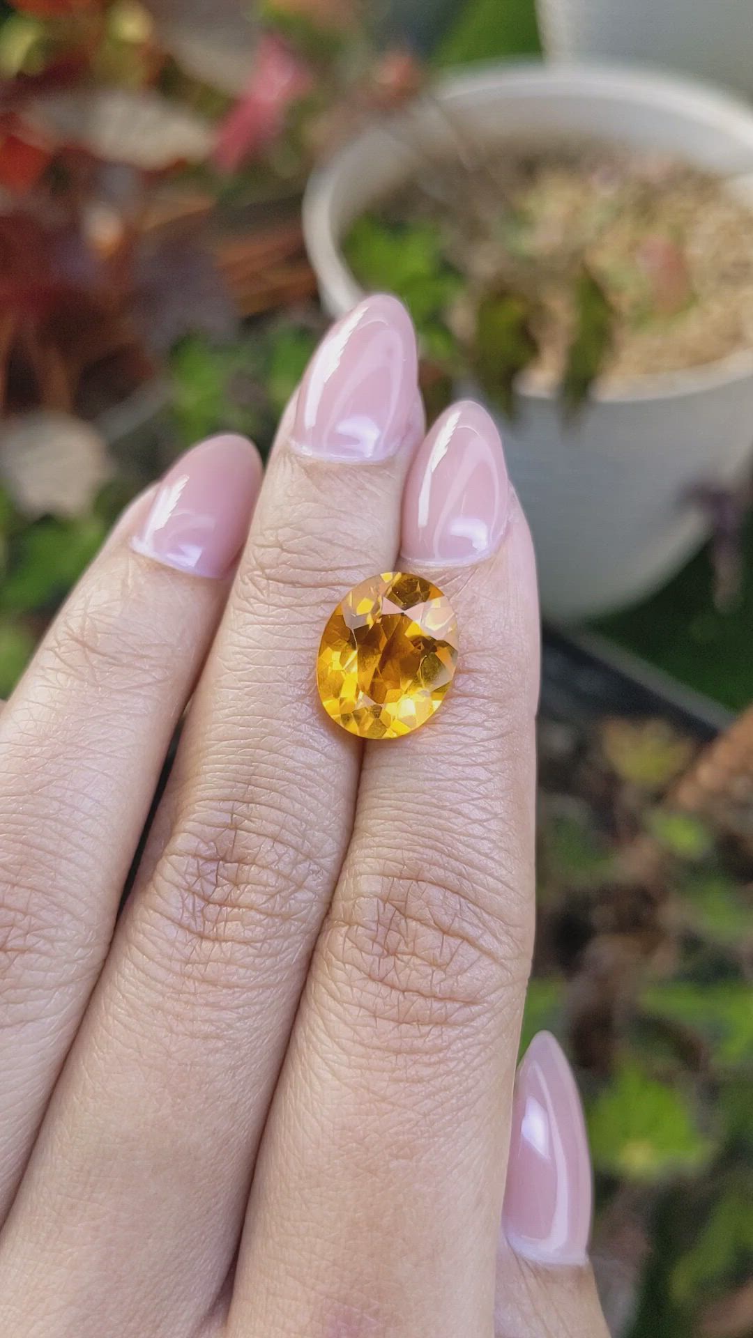 5.69 Ct. Yellowish Orange Citrine from Brazil Size Video