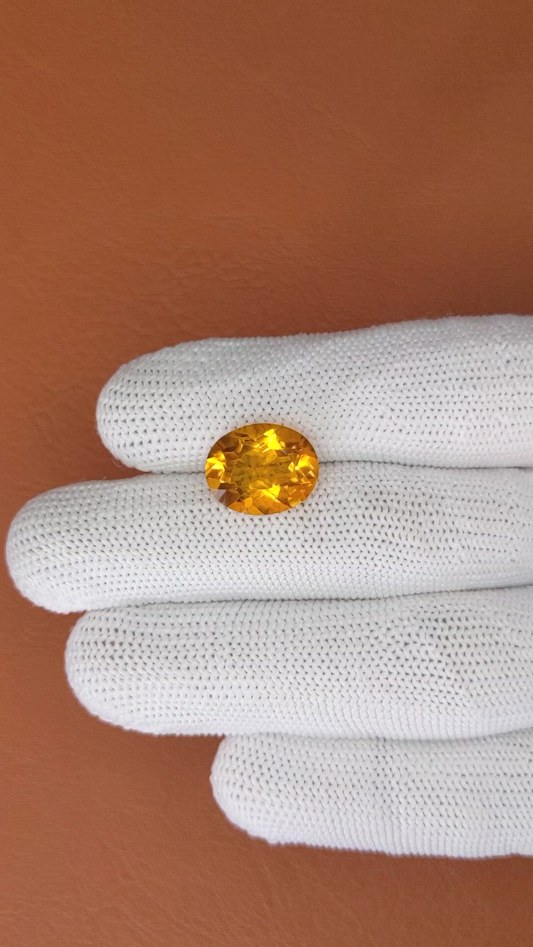 5.69 Ct. Yellowish Orange Citrine from Brazil Size Video