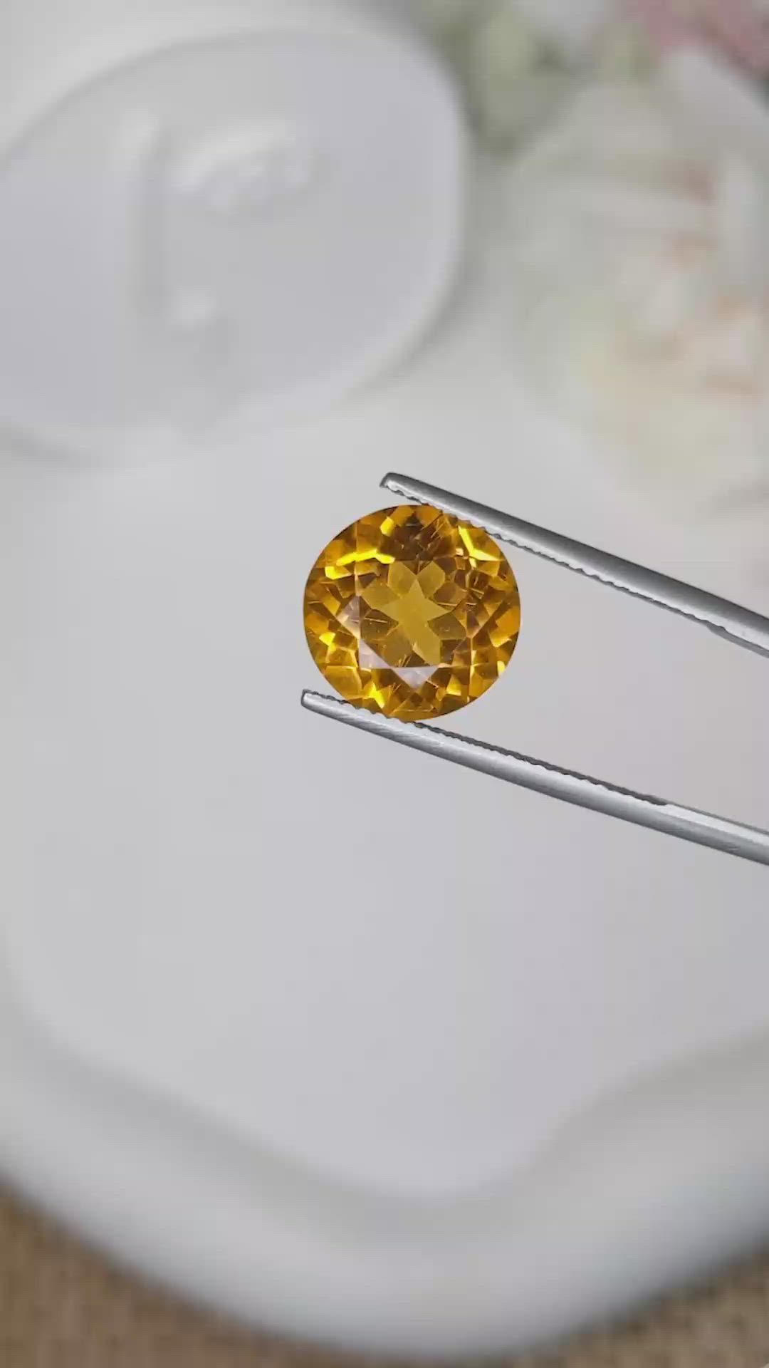 5.62 Ct. Yellowish Orange Citrine from Brazil Size Video