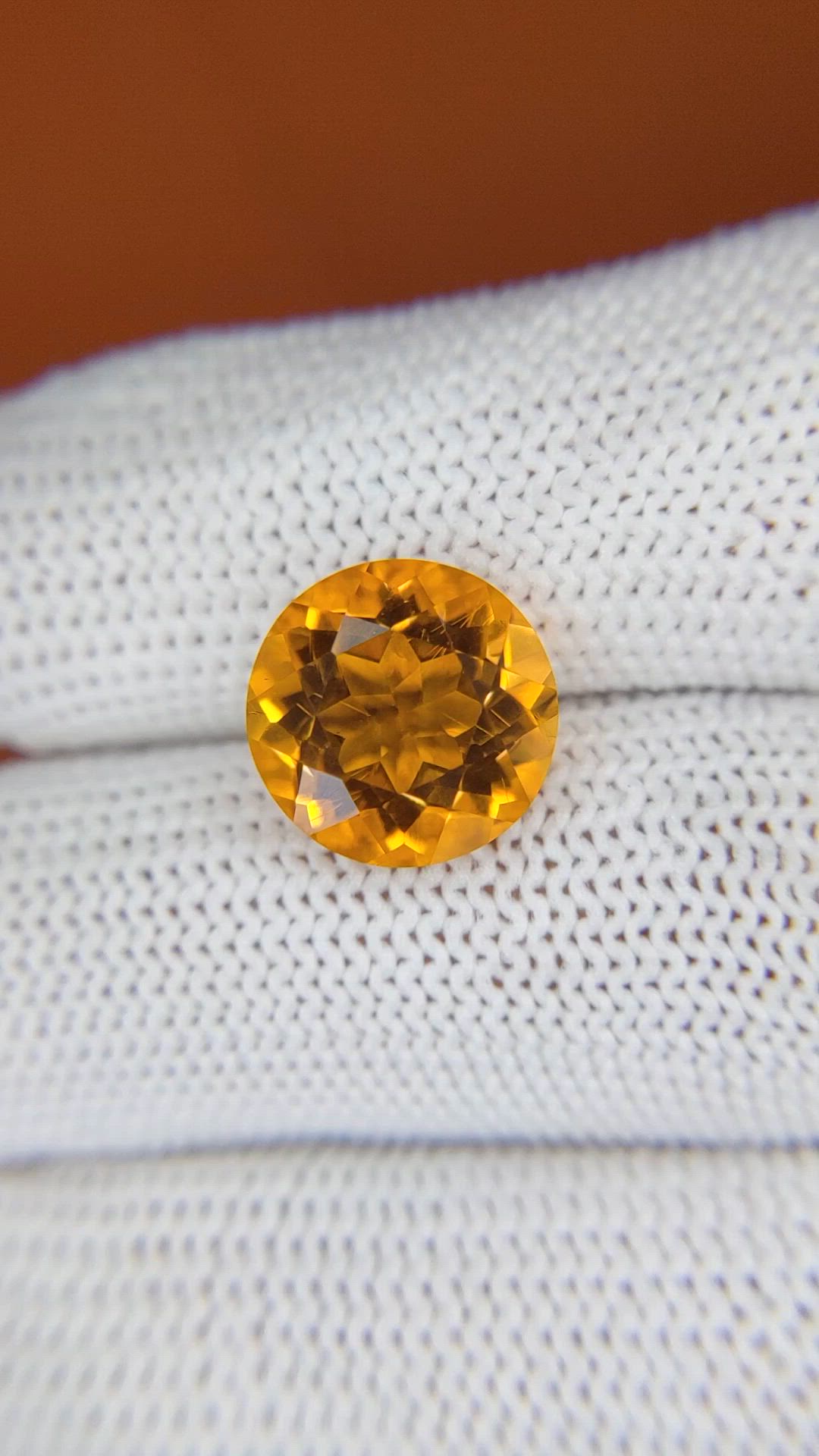 5.62 Ct. Yellowish Orange Citrine from Brazil Size Video