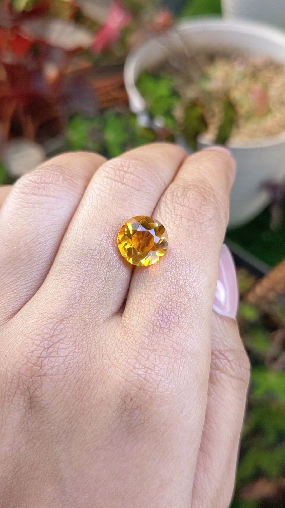 4.21 Ct. Orangish Yellow Citrine from Brazil Size Video