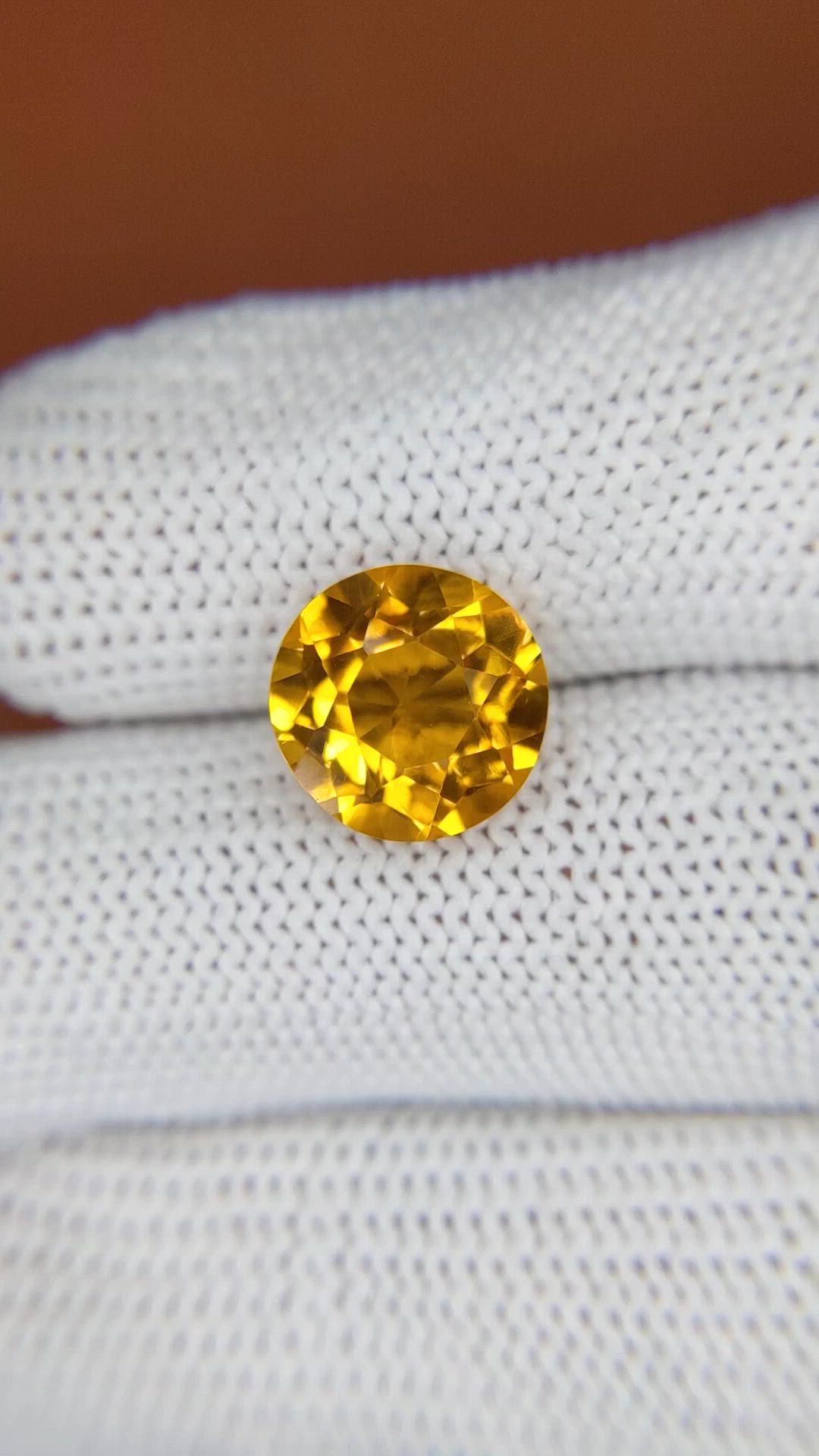 4.21 Ct. Orangish Yellow Citrine from Brazil Size Video