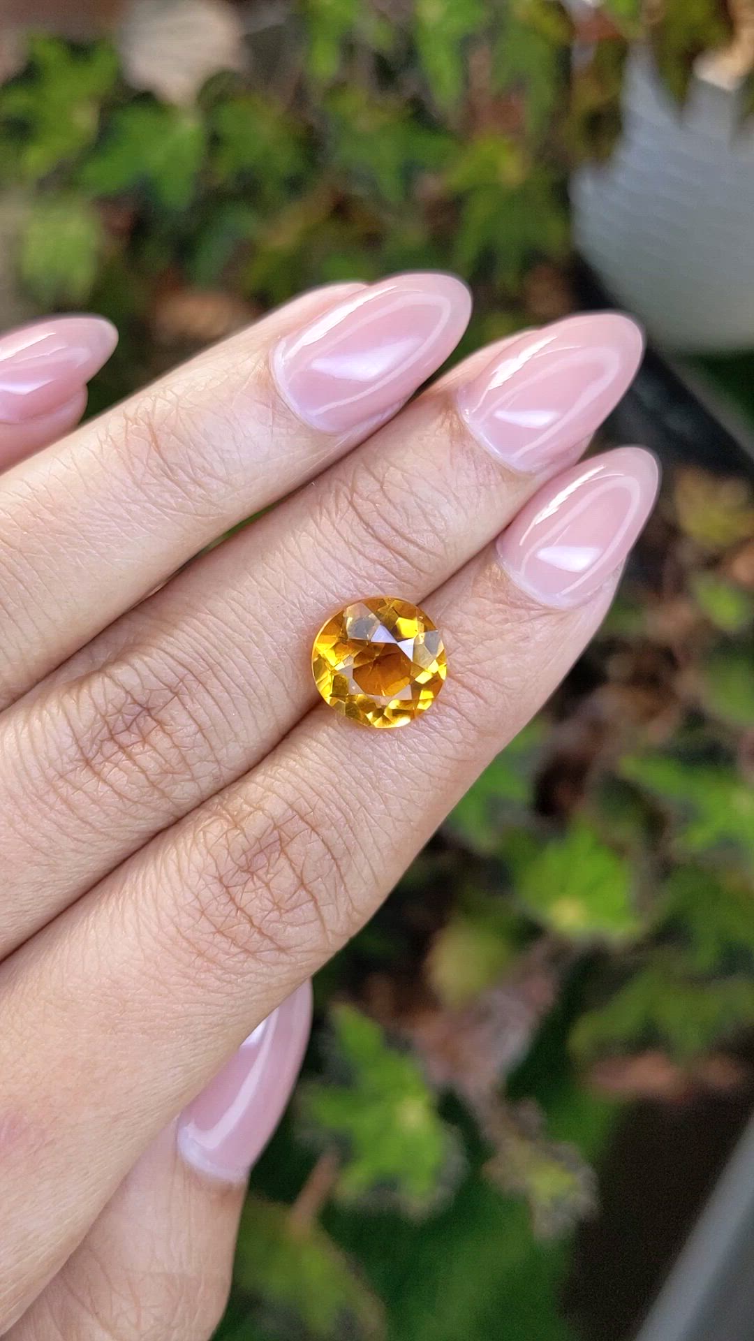 4.21 Ct. Orangish Yellow Citrine from Brazil Size Video