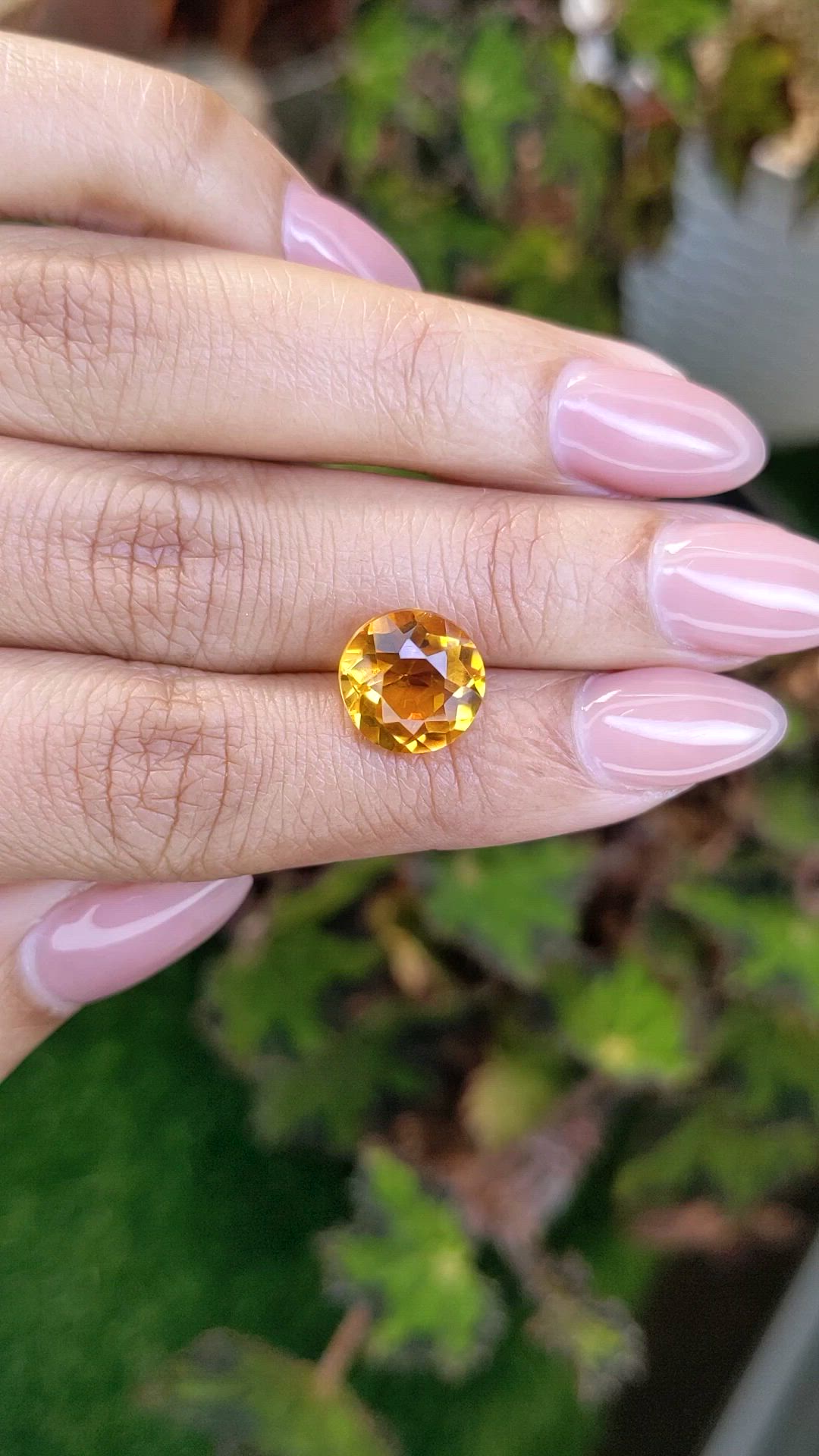 4.21 Ct. Orangish Yellow Citrine from Brazil Size Video