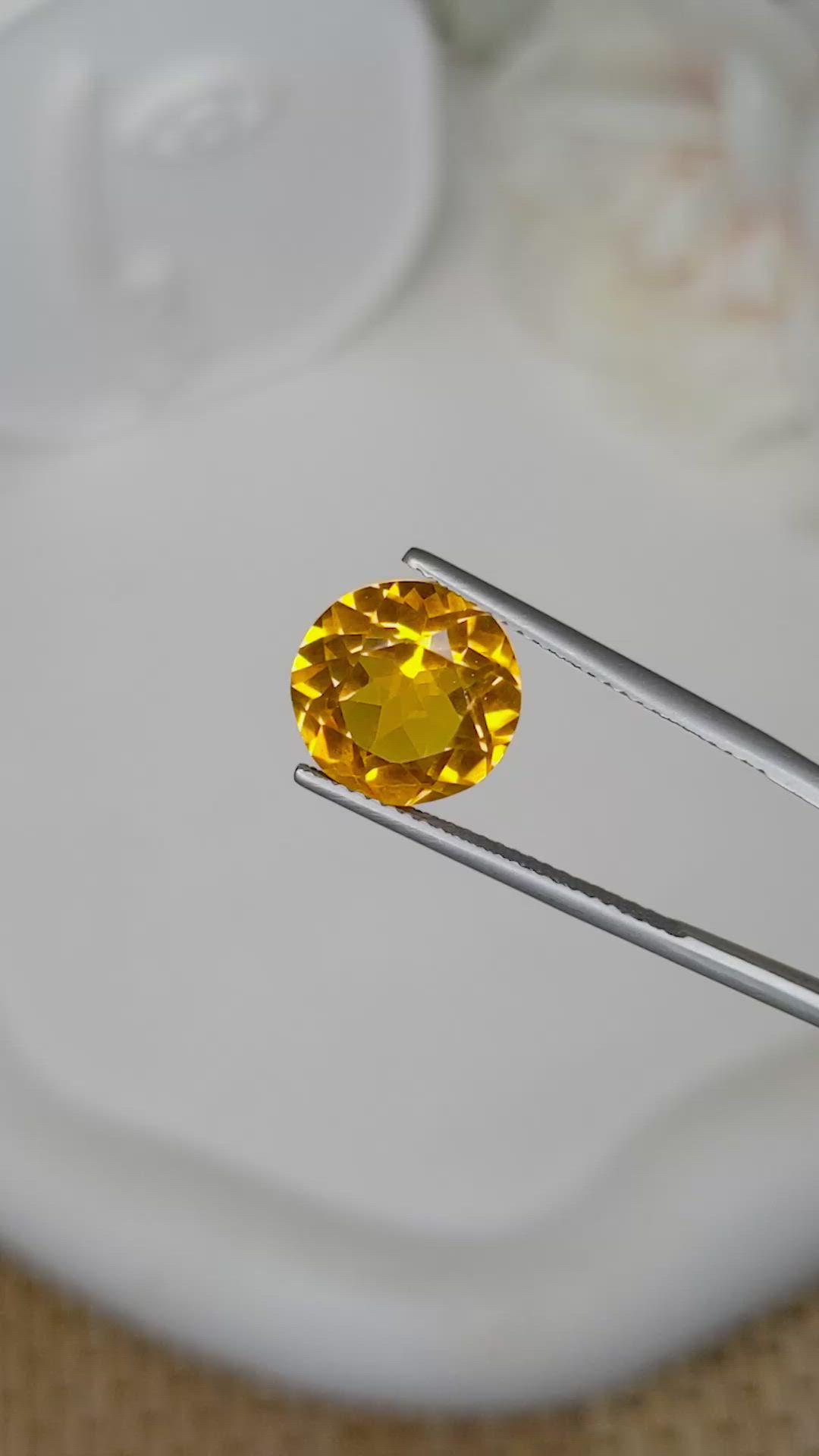 4.62 Ct. Yellowish Orange Citrine from Brazil Size Video