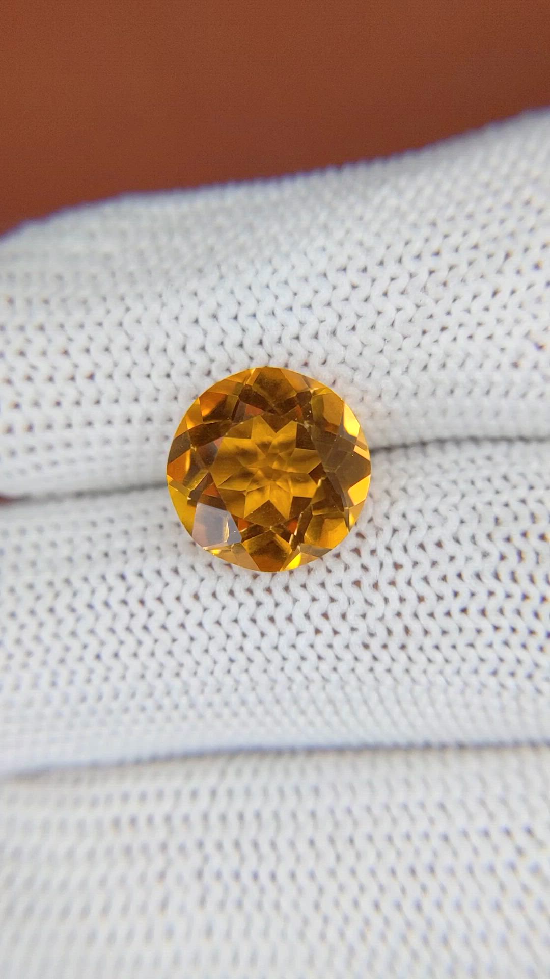 4.62 Ct. Yellowish Orange Citrine from Brazil Size Video