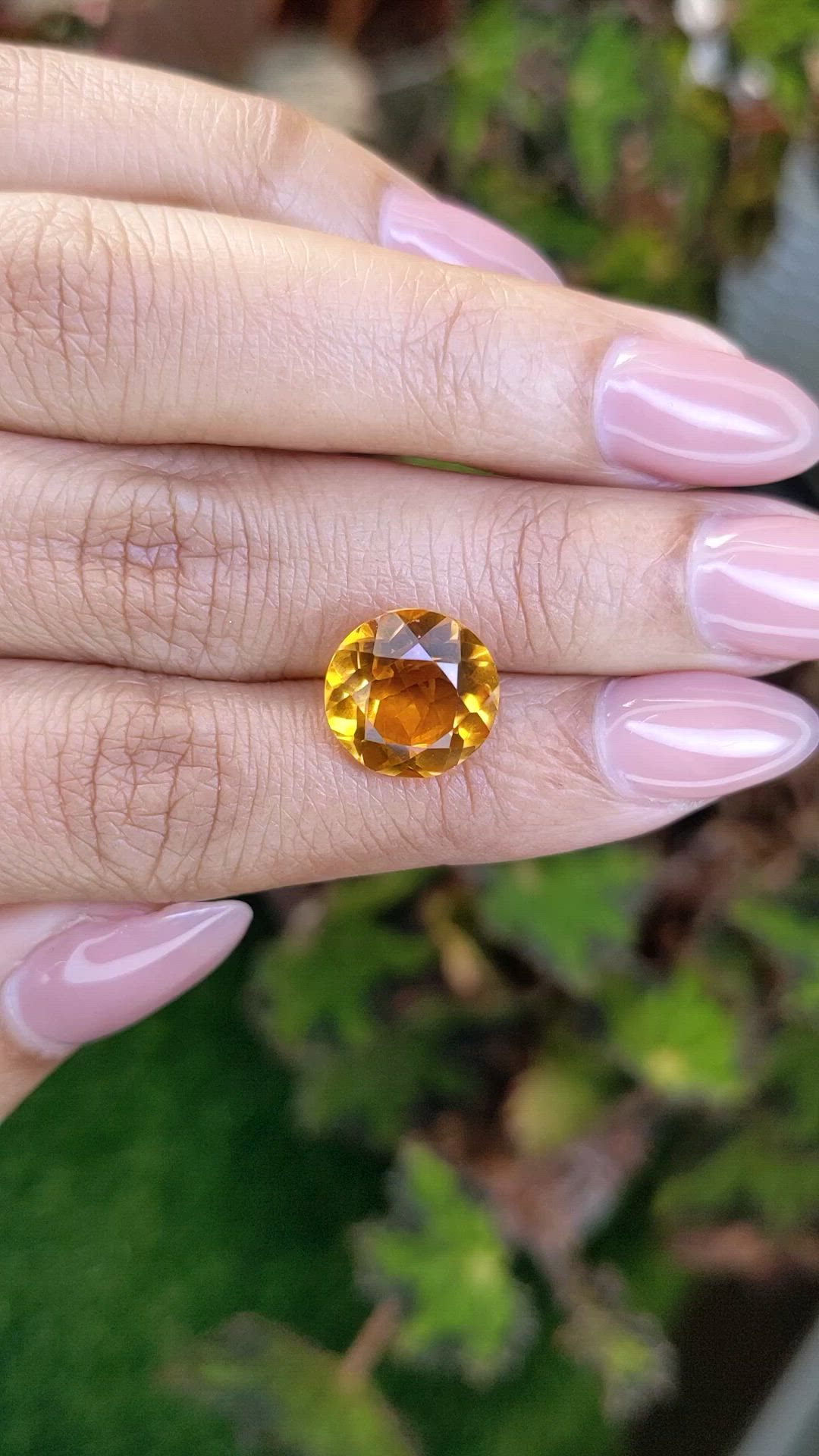 5.14 Ct. Orangish Yellow Citrine from Brazil Size Video