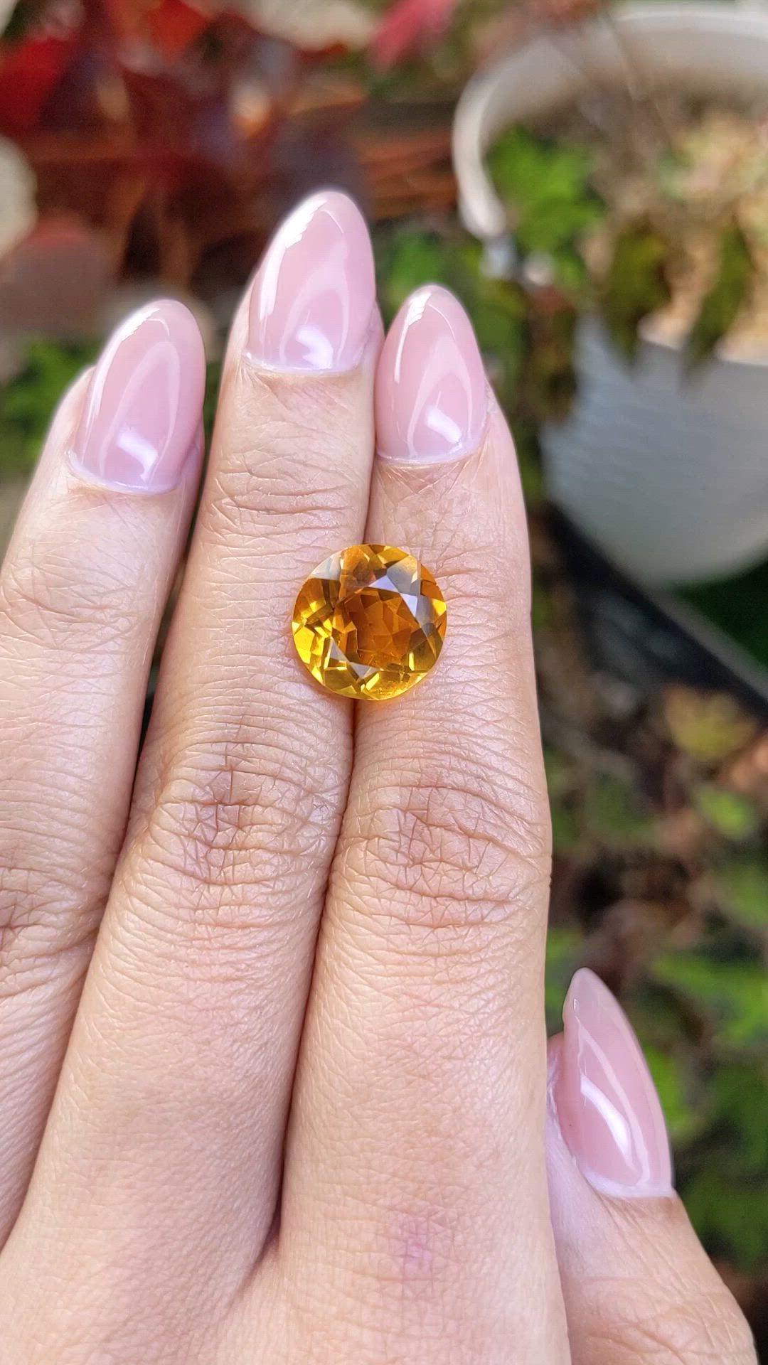 5.14 Ct. Orangish Yellow Citrine from Brazil Size Video