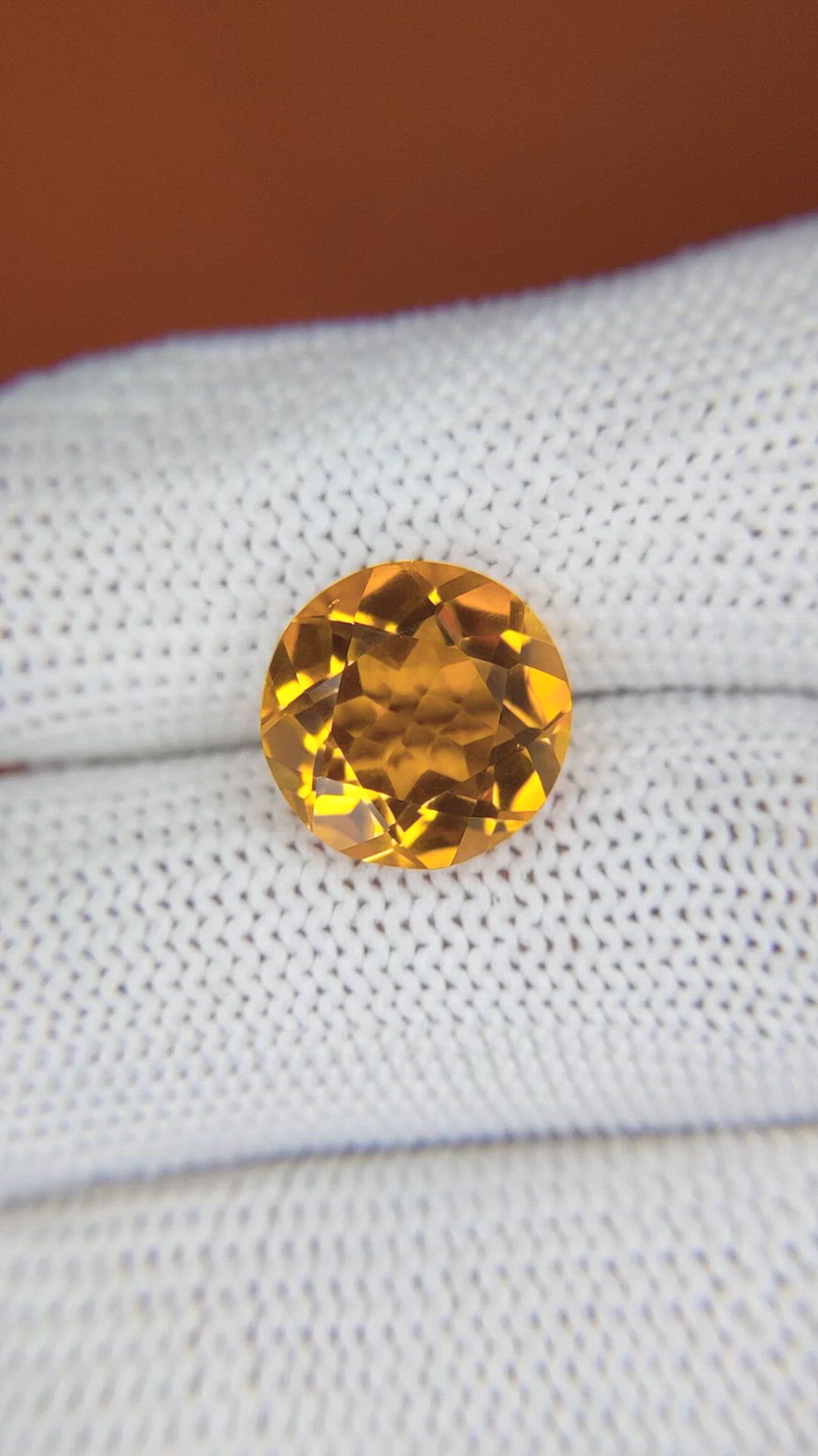 5.14 Ct. Orangish Yellow Citrine from Brazil Size Video